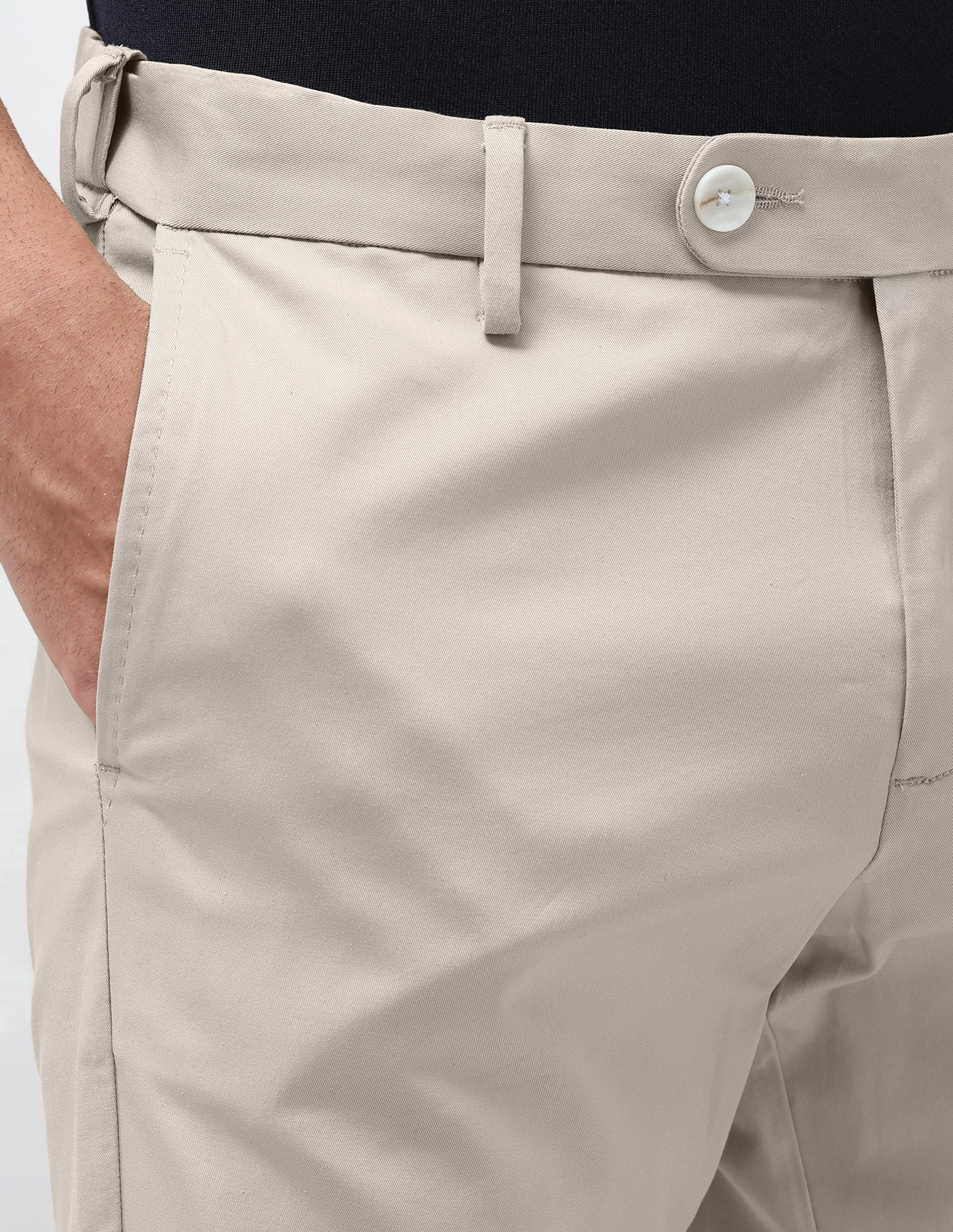 Denver Slim Fit Twill Trousers Beige - U.S. Polo Assn. India | Large