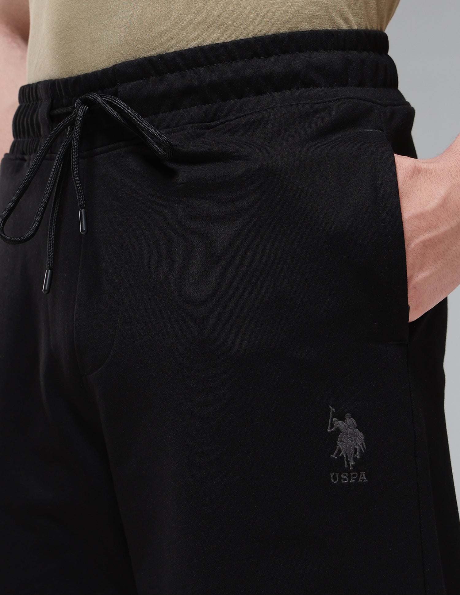 Baggy Fit Sturdy Fabric OR008 Lounge Track Pants Black - U.S. Polo Assn. India | Large