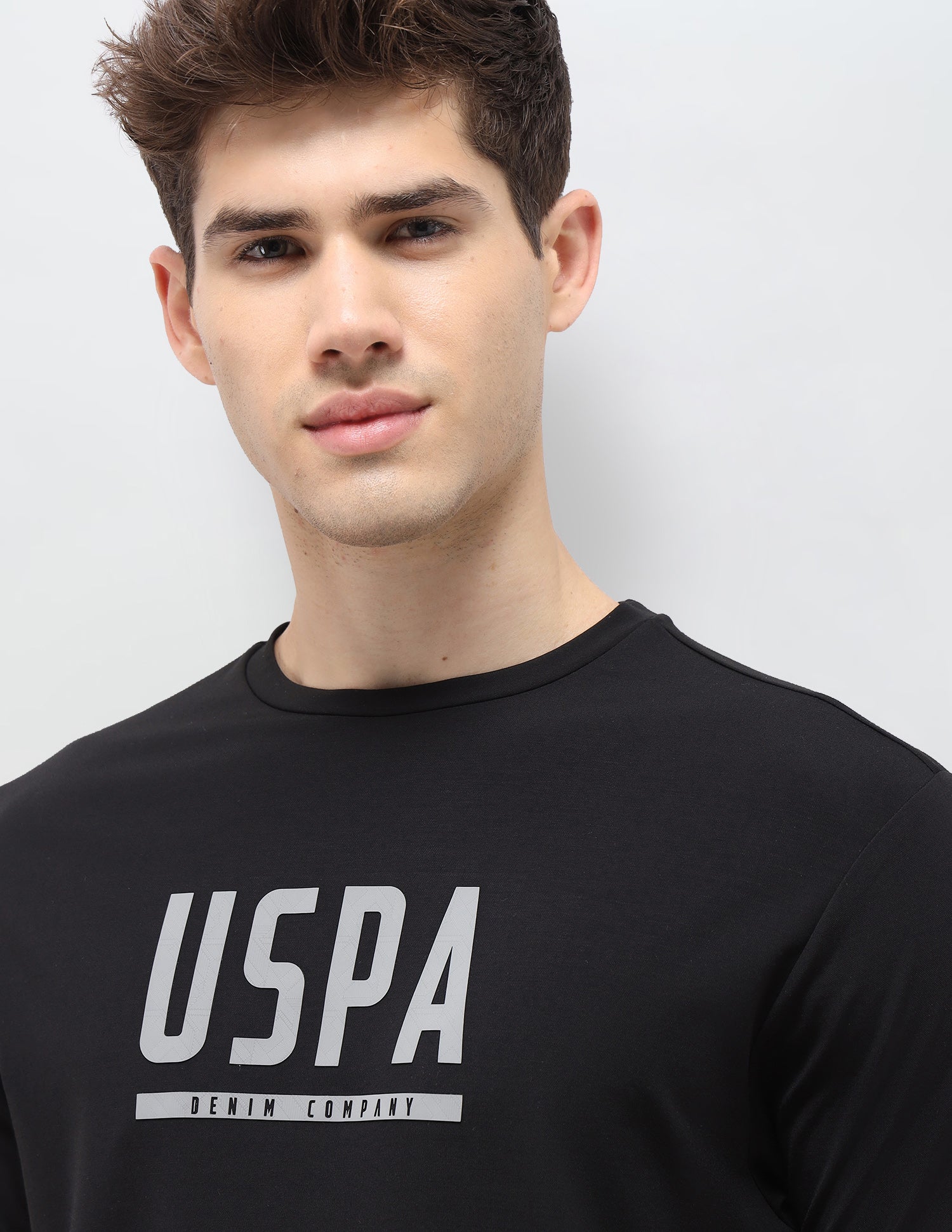 Slim Fit Brand Printed T-Shirt Black - U.S. Polo Assn. India | Large