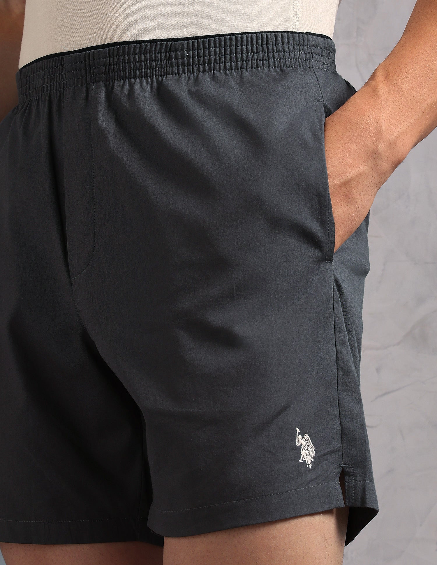 Solid Breathable OEX13 Boxers - Pack Of 1 Grey - U.S. Polo Assn. India | Large