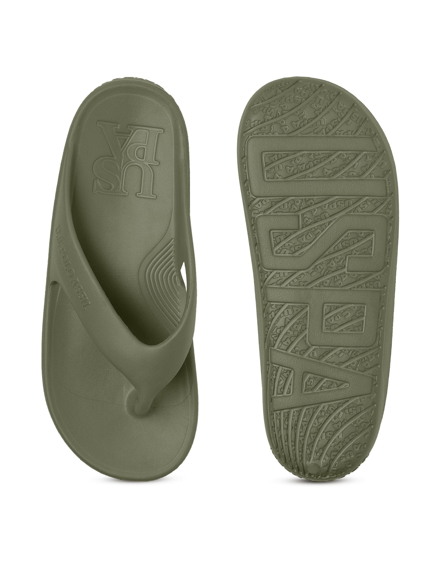 Men Axel Dk. Green Foam Walk Flip Flop Olive - U.S. Polo Assn. India | Large