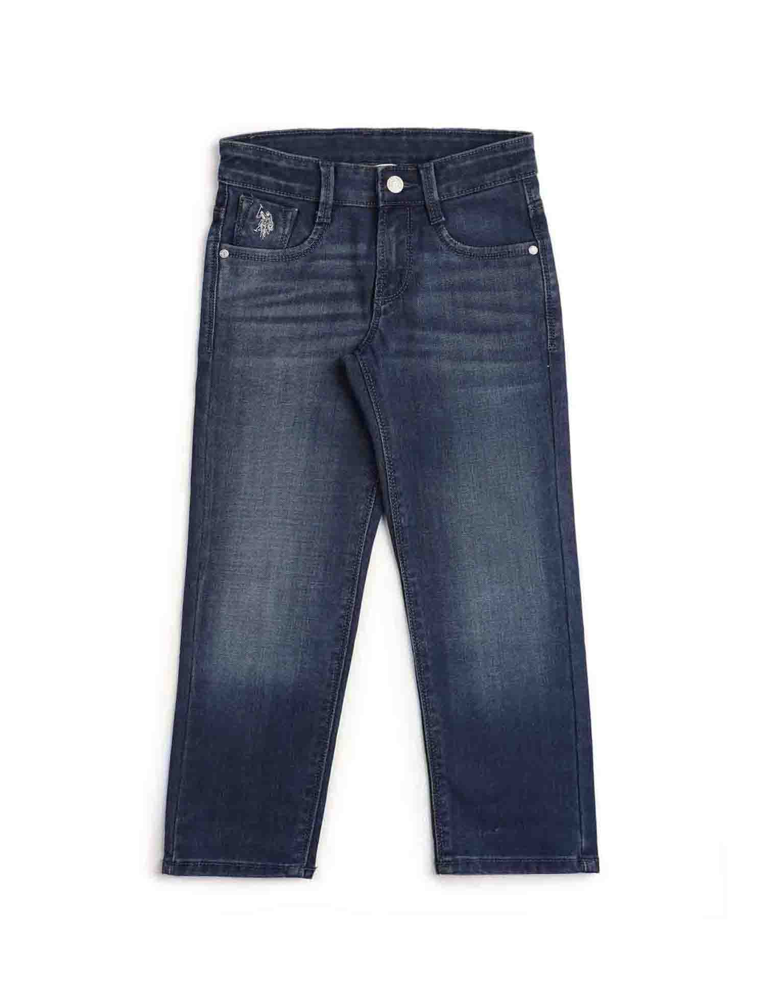 Boys Slim Fit Blue Jeans Mid Wash - U.S. POLO ASSN. | Large