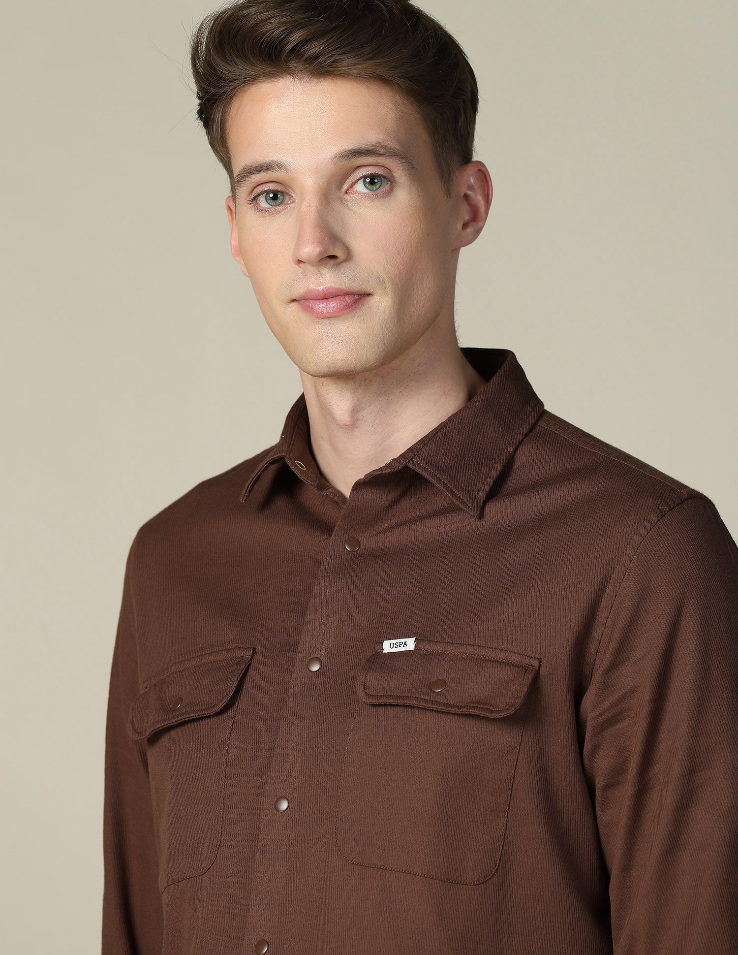 Solid Twill Shacket Rust - U.S. POLO ASSN. | Large