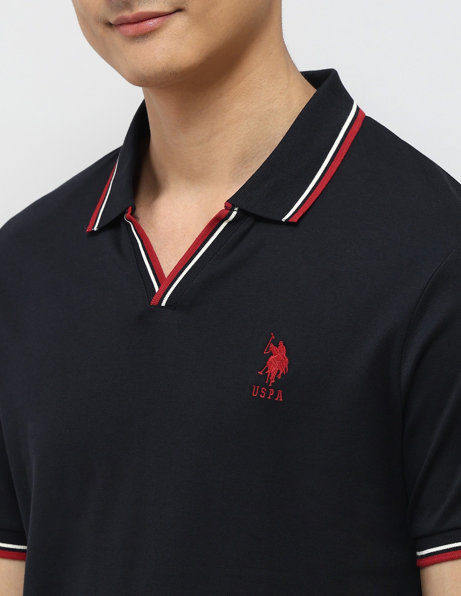 Pure Cotton Slim Fit Polo Shirt Navy - U.S. Polo Assn. India | Large