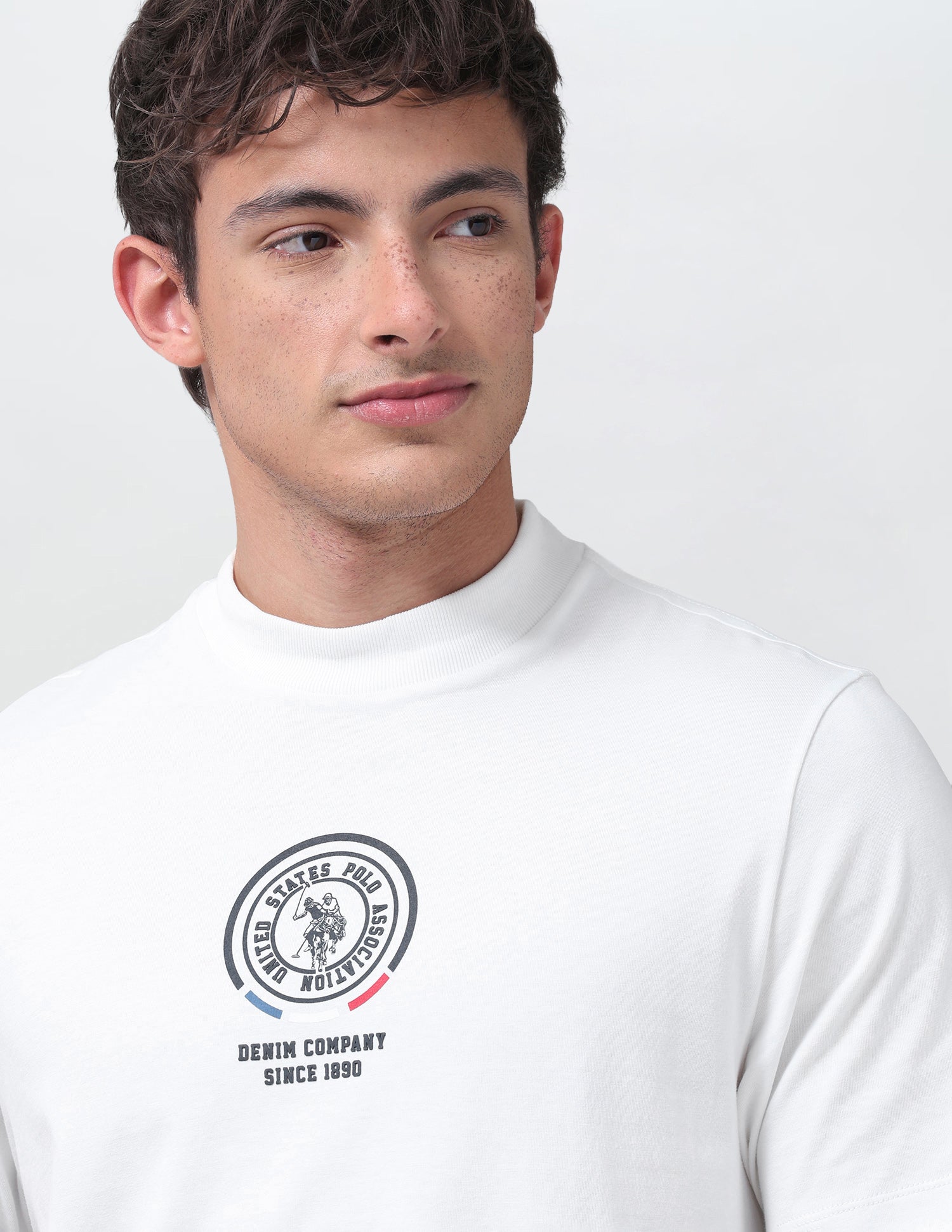 Solid Relaxed Fit T-Shirt Ivory - U.S. Polo Assn. India | Large