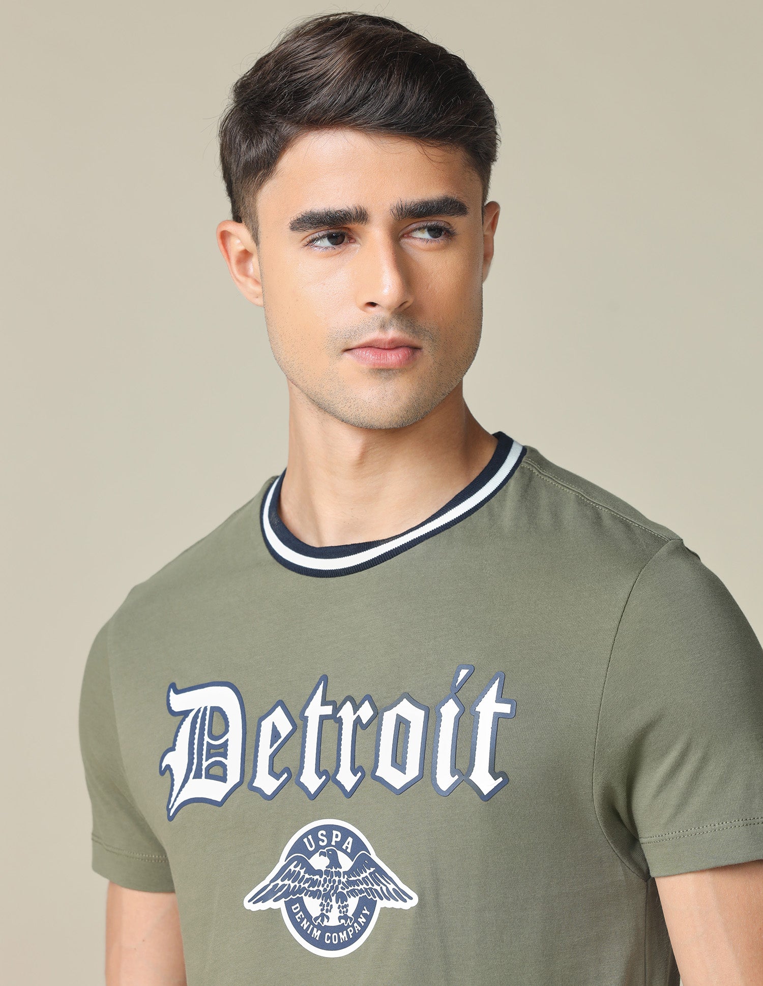 Muscle Fit Typographic Printed T-Shirt Green - U.S. POLO ASSN. | Large