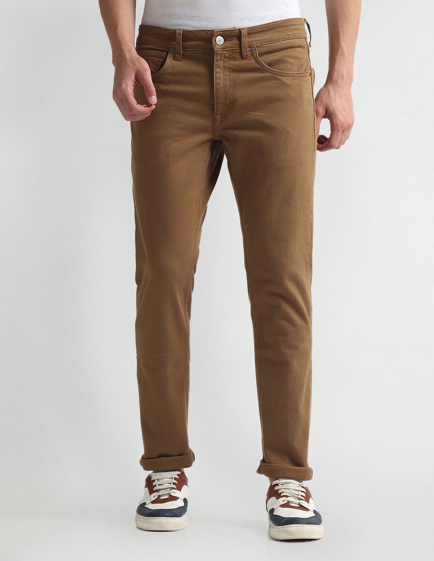 Brandon Slim Tapered Brown Jeans Brown - U.S. Polo Assn. India | Large