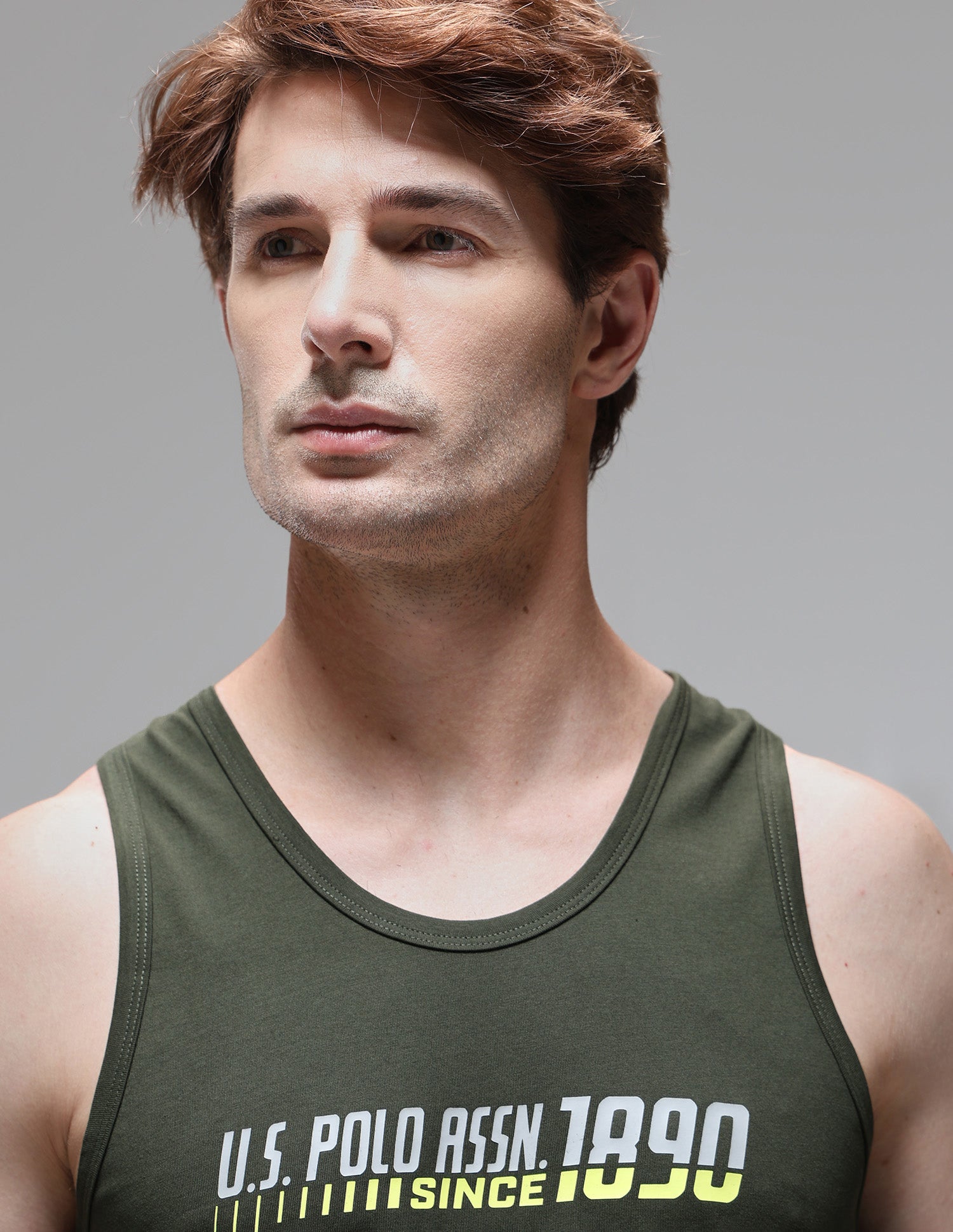 Graphic Printed Antimicrobial OEV09 Vest Olive - U.S. Polo Assn. India | Large