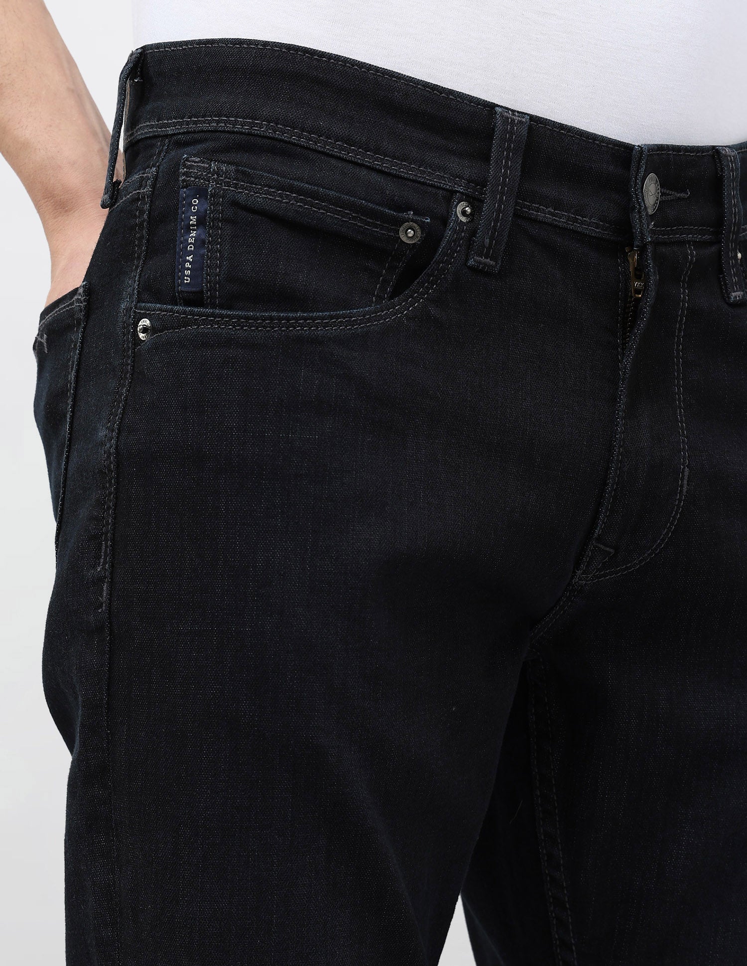 Brandon Slim Tapered Fit Blue Jeans Dark Blue - U.S. POLO ASSN. | Large