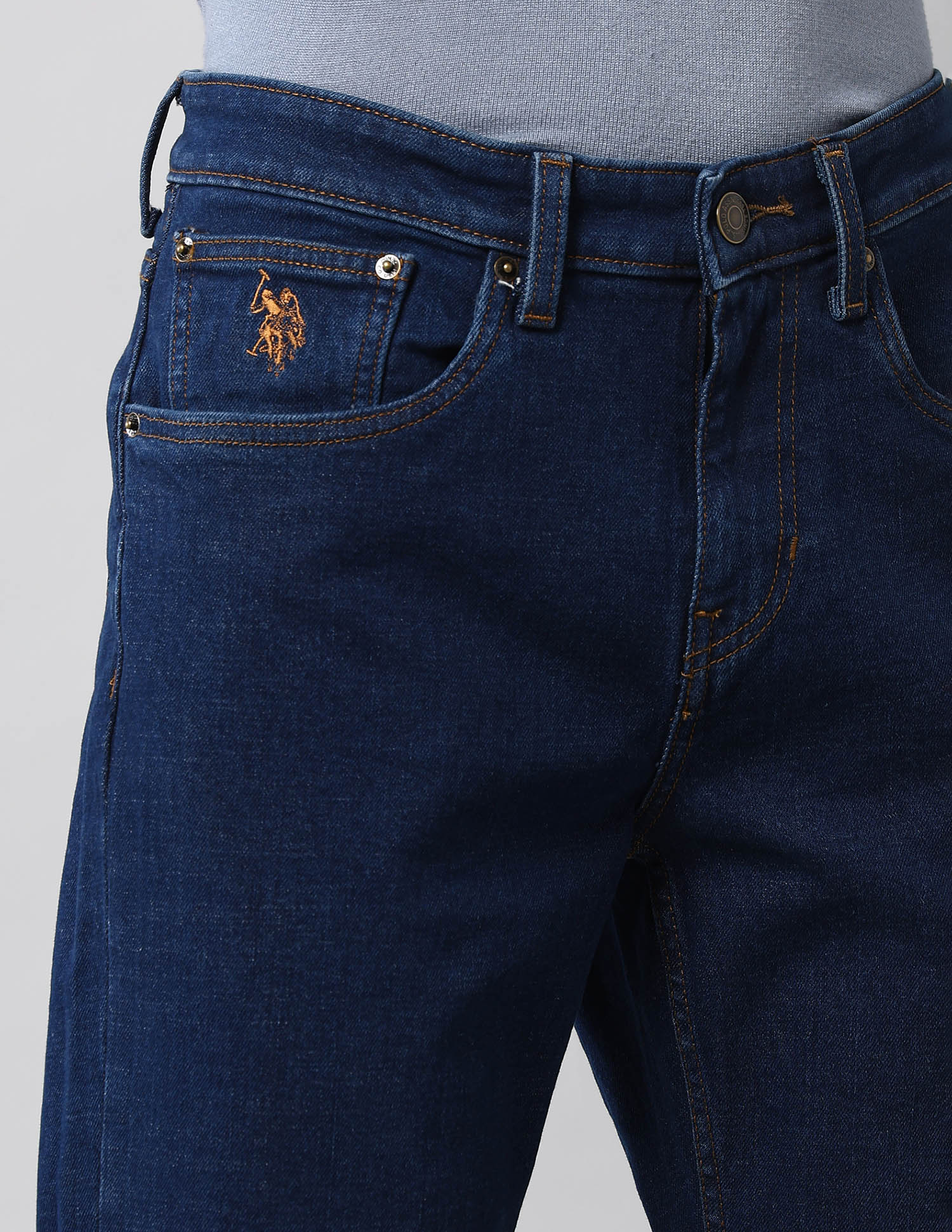 Harold Slim Straight Fit Blue Vintage Jeans Dark Wash - U.S. Polo Assn. India | Large