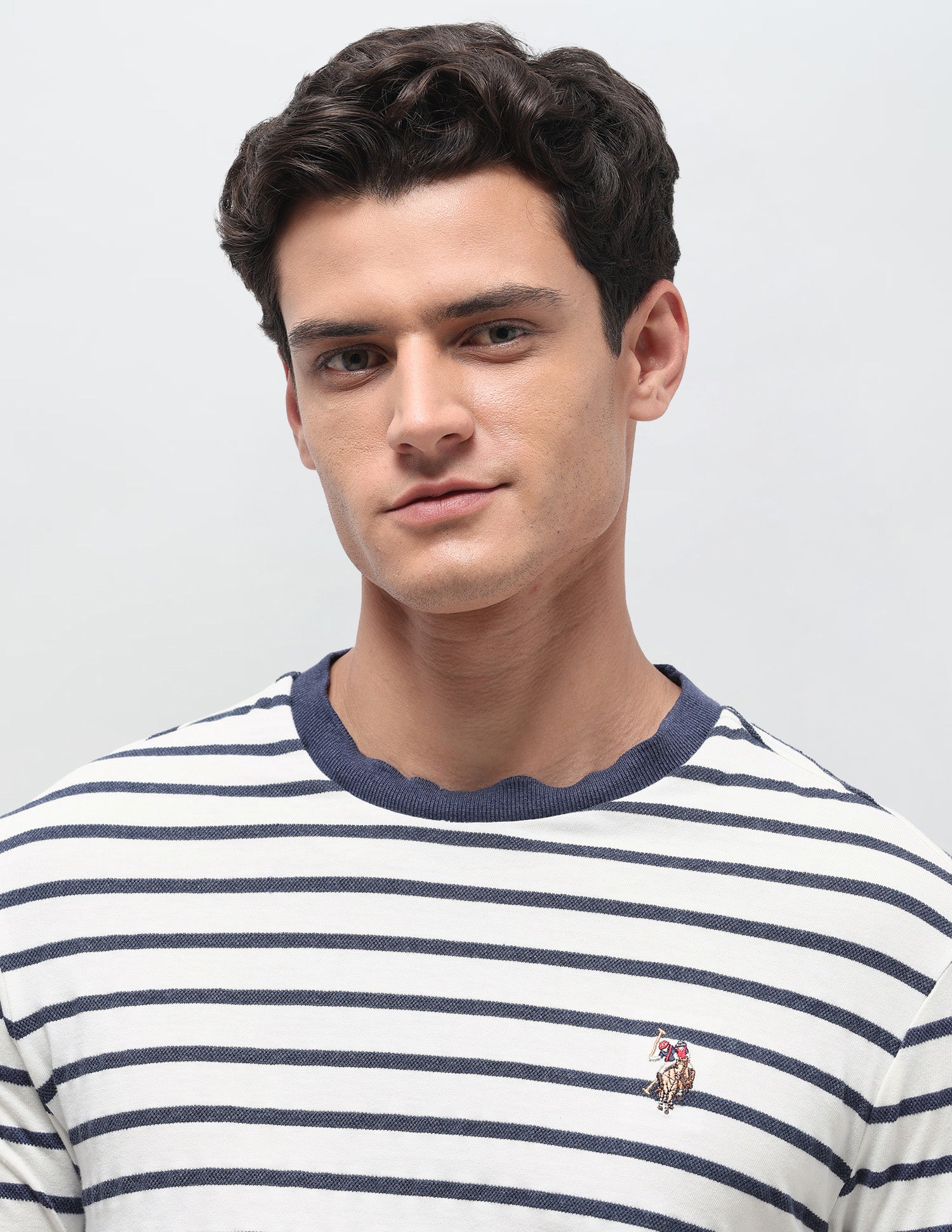 Horizontal Striped Slim Fit T-Shirt Navy - U.S. Polo Assn. India | Large