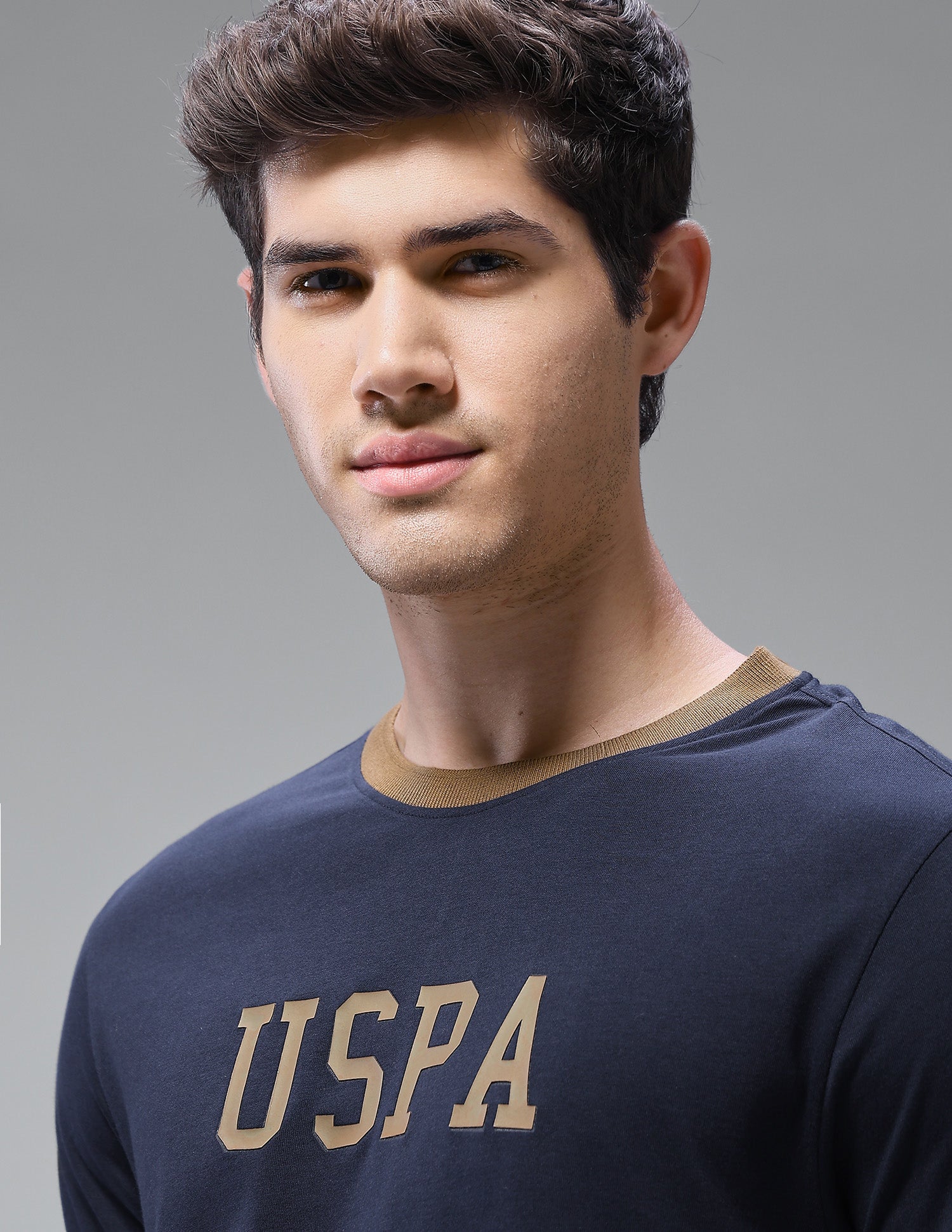 Brand Printed Regular Fit Loungewear T-Shirt Navy - U.S. Polo Assn. India | Large