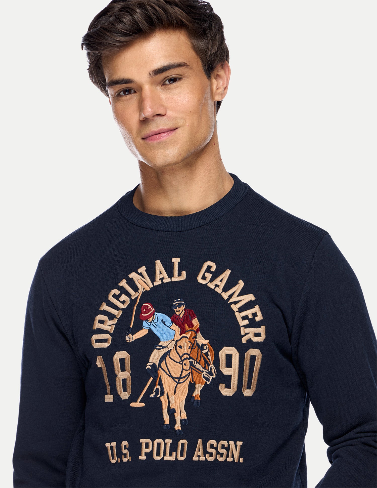 Graphic Brand Printed Regular Fit Sweatshirt Dark Blue - U.S. Polo Assn. India | Large
