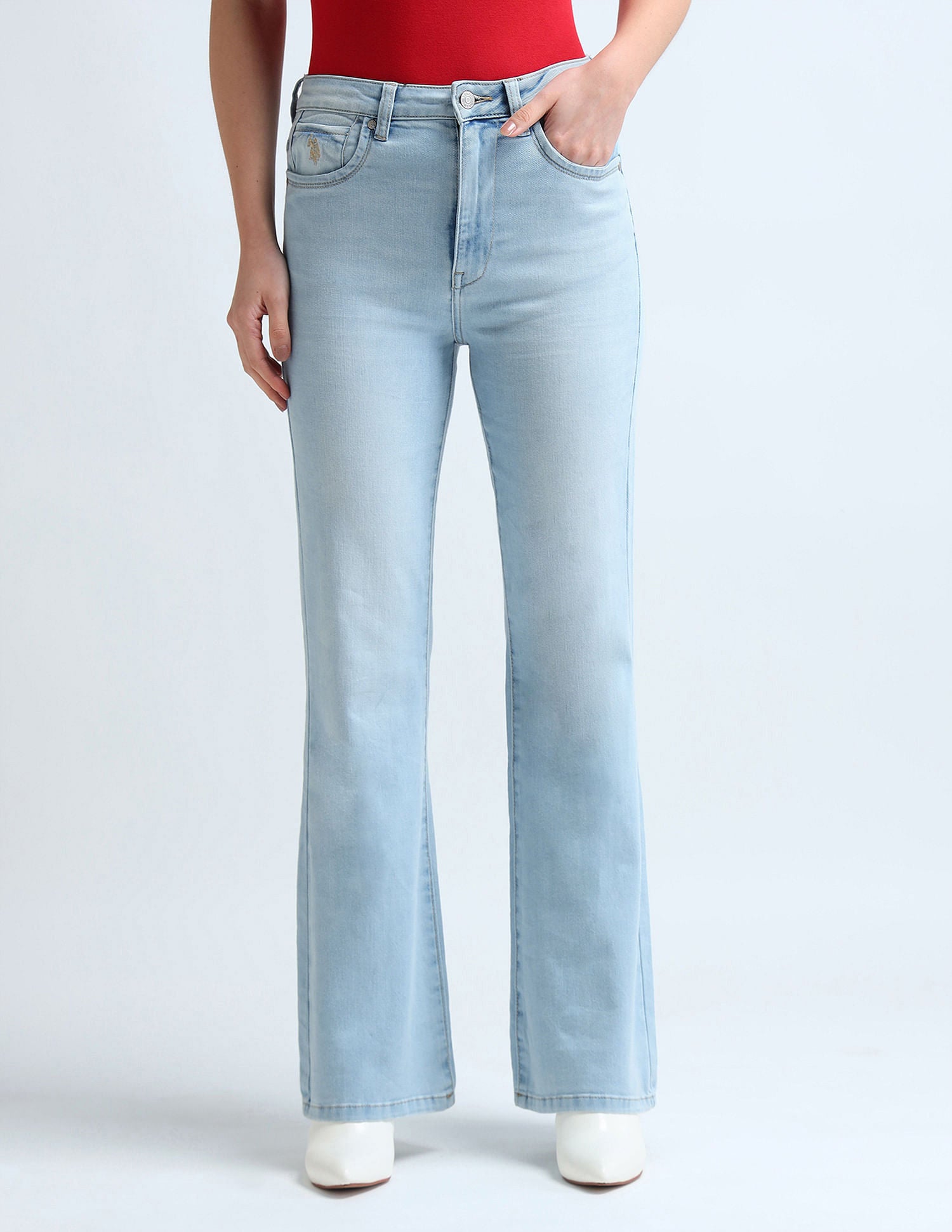 Flared Fit Blue Jeans Blue - U.S. Polo Assn. India | Large