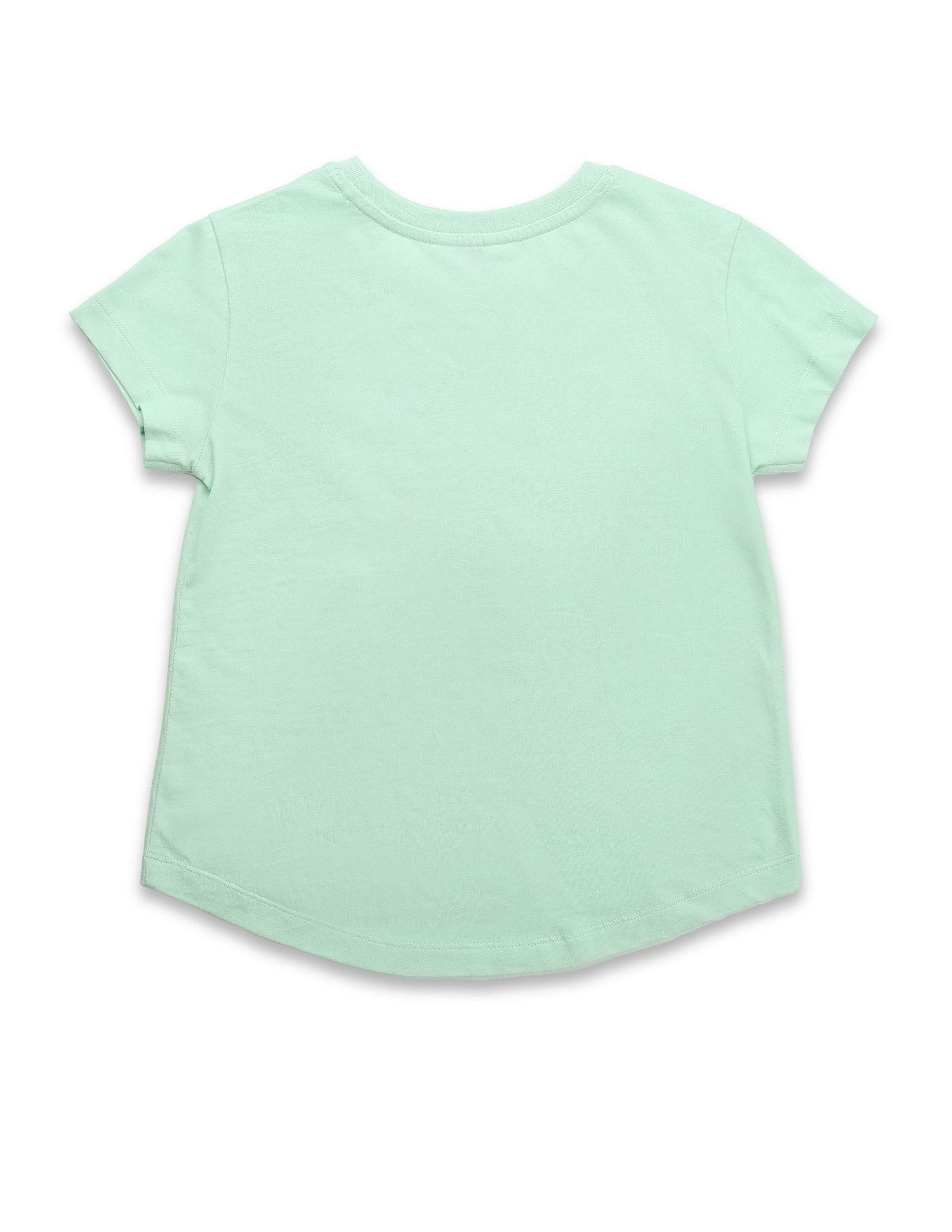 Girls Bow Print Relaxed Fit T-Shirt Mint - U.S. POLO ASSN. | Large