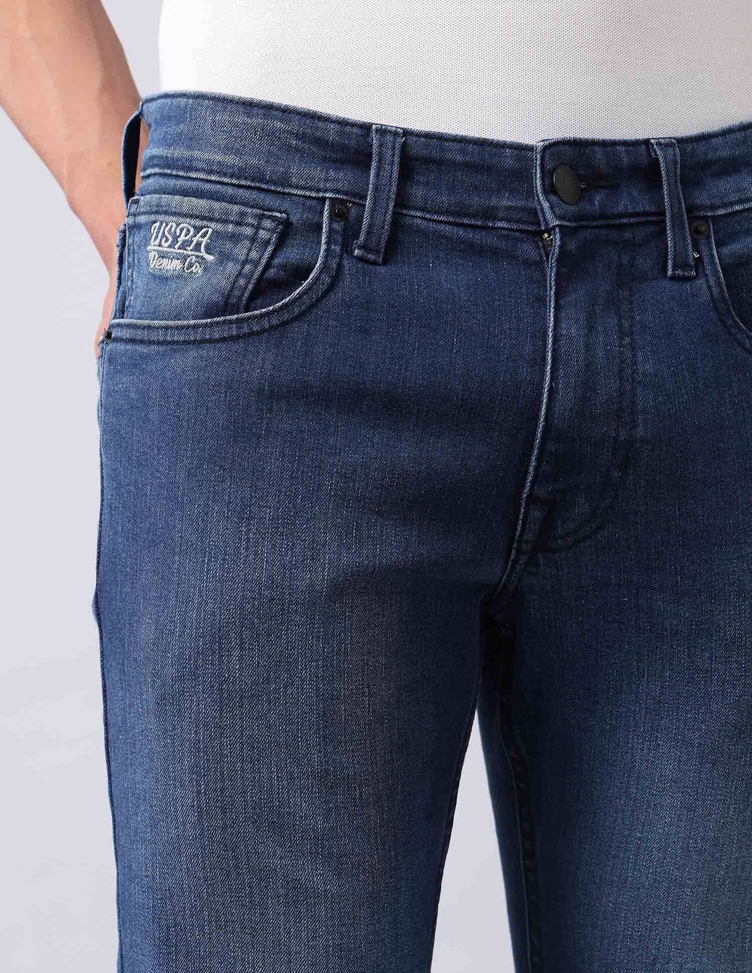 Brandon Slim Tapered Fit Blue Jeans Med Blue - U.S. POLO ASSN. | Large