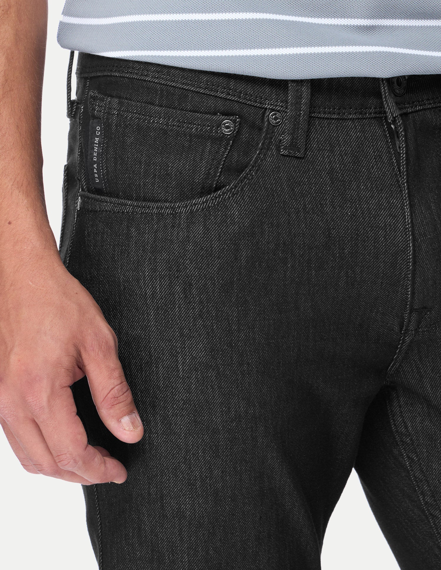 Brandon Slim-Tapered Fit Black Jeans Black - U.S. Polo Assn. India | Large