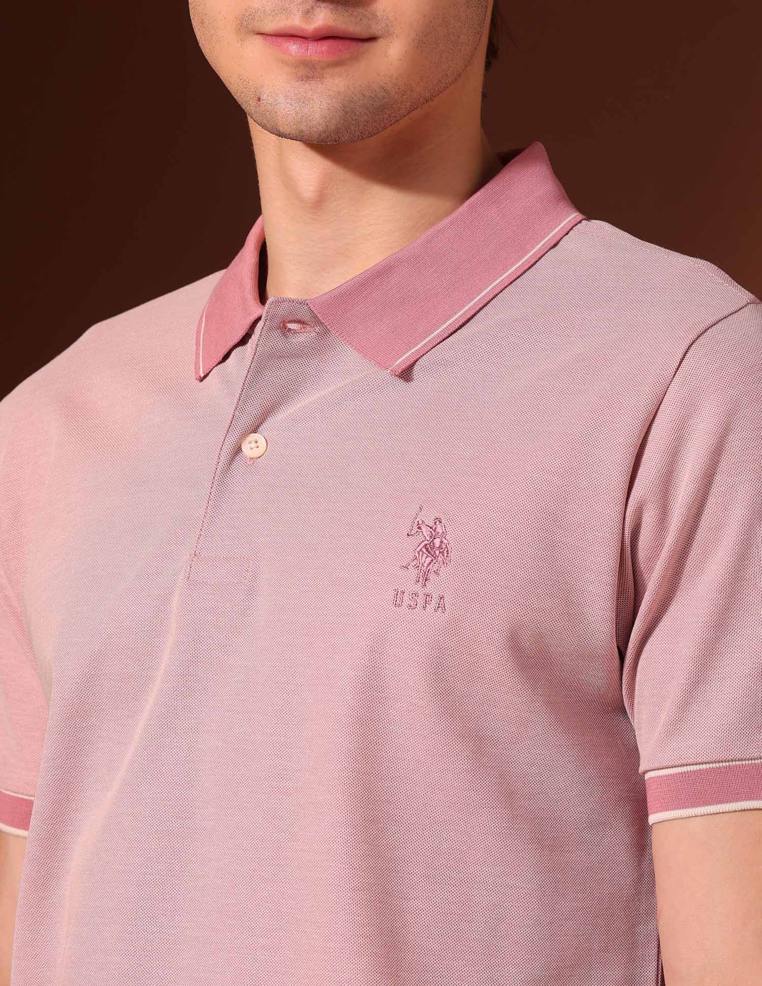 Pure Cotton Working Holiday Polo Shirt Light Pink - U.S. Polo Assn. India | Large
