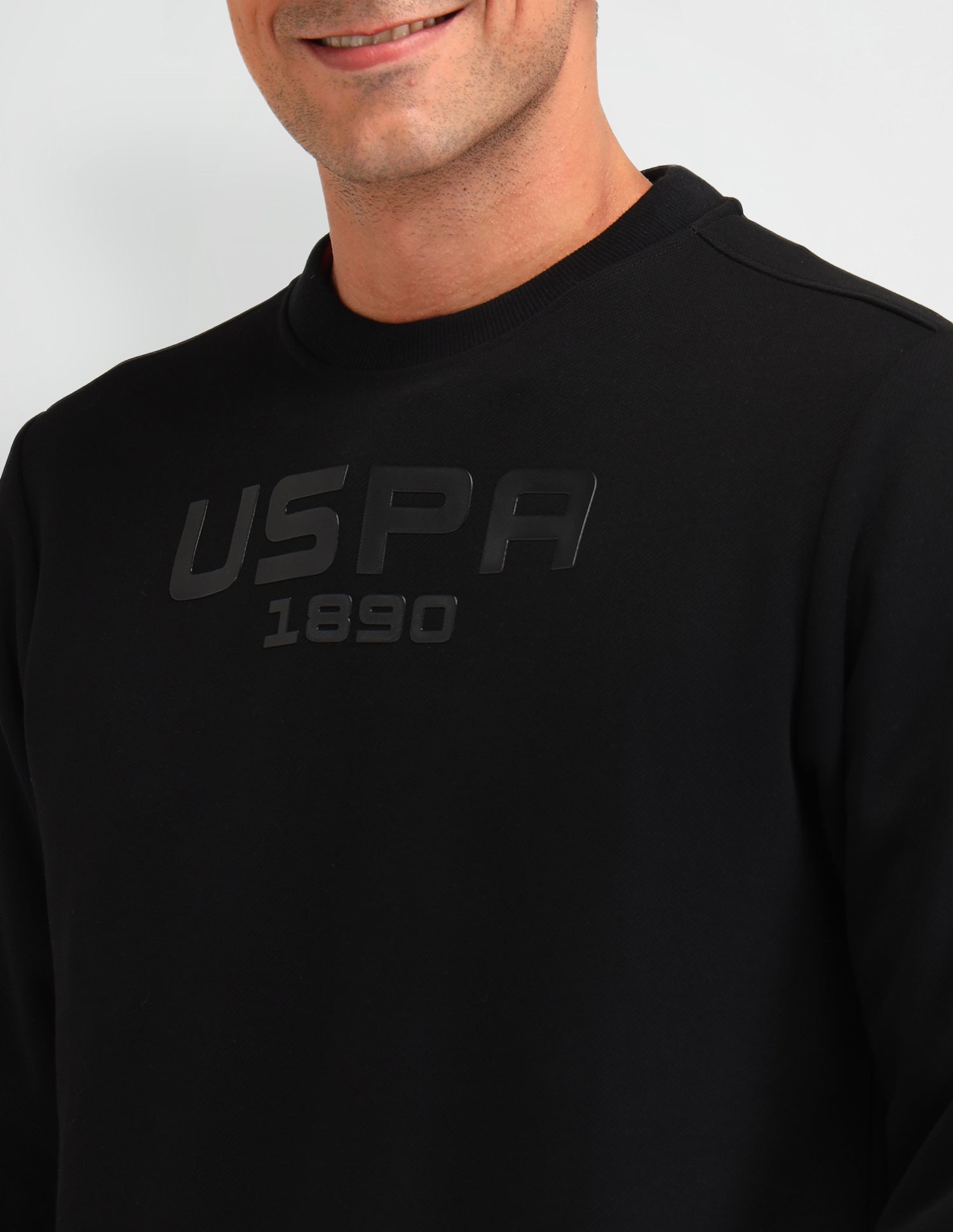 Graphic Printed Regular Fit Sweatshirt Black - U.S. Polo Assn. India | Large