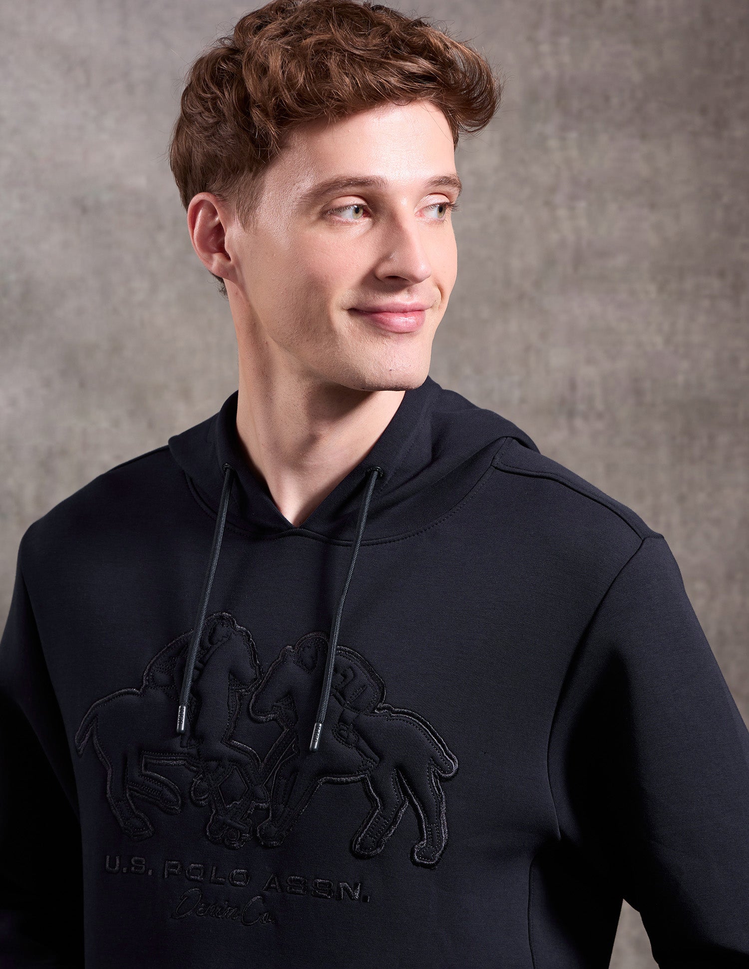 Graphic Embossed Black & Gold Sweatshirt Navy - U.S. POLO ASSN. | Large