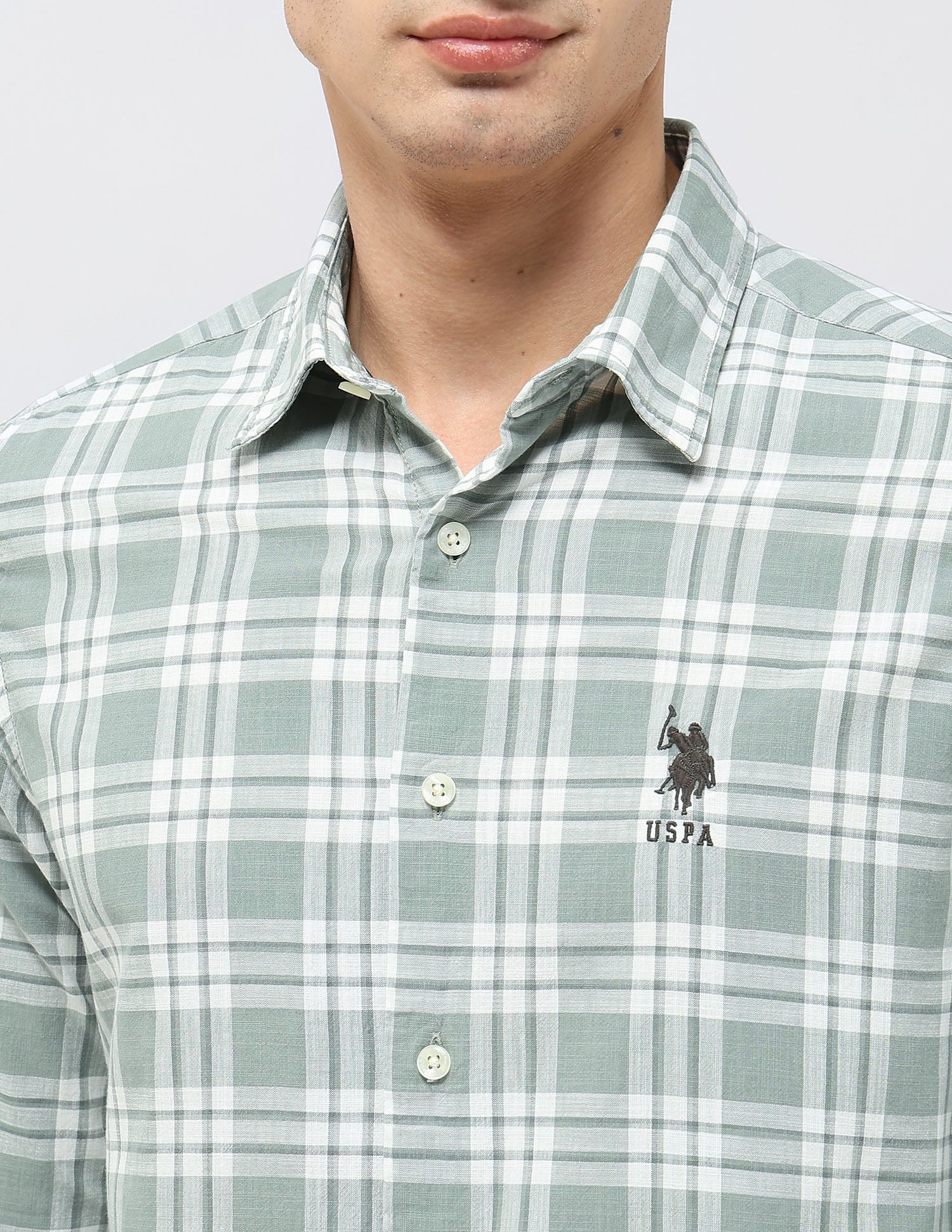 Regular Fit Tartan Checked Shirt Green - U.S. POLO ASSN. | Large
