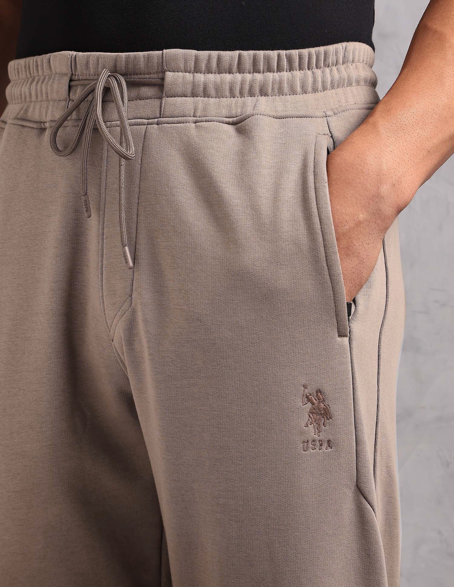 Cotton Terry OJ009 Lounge Jogger - Pack Of 1 Light Brown - U.S. POLO ASSN. | Large