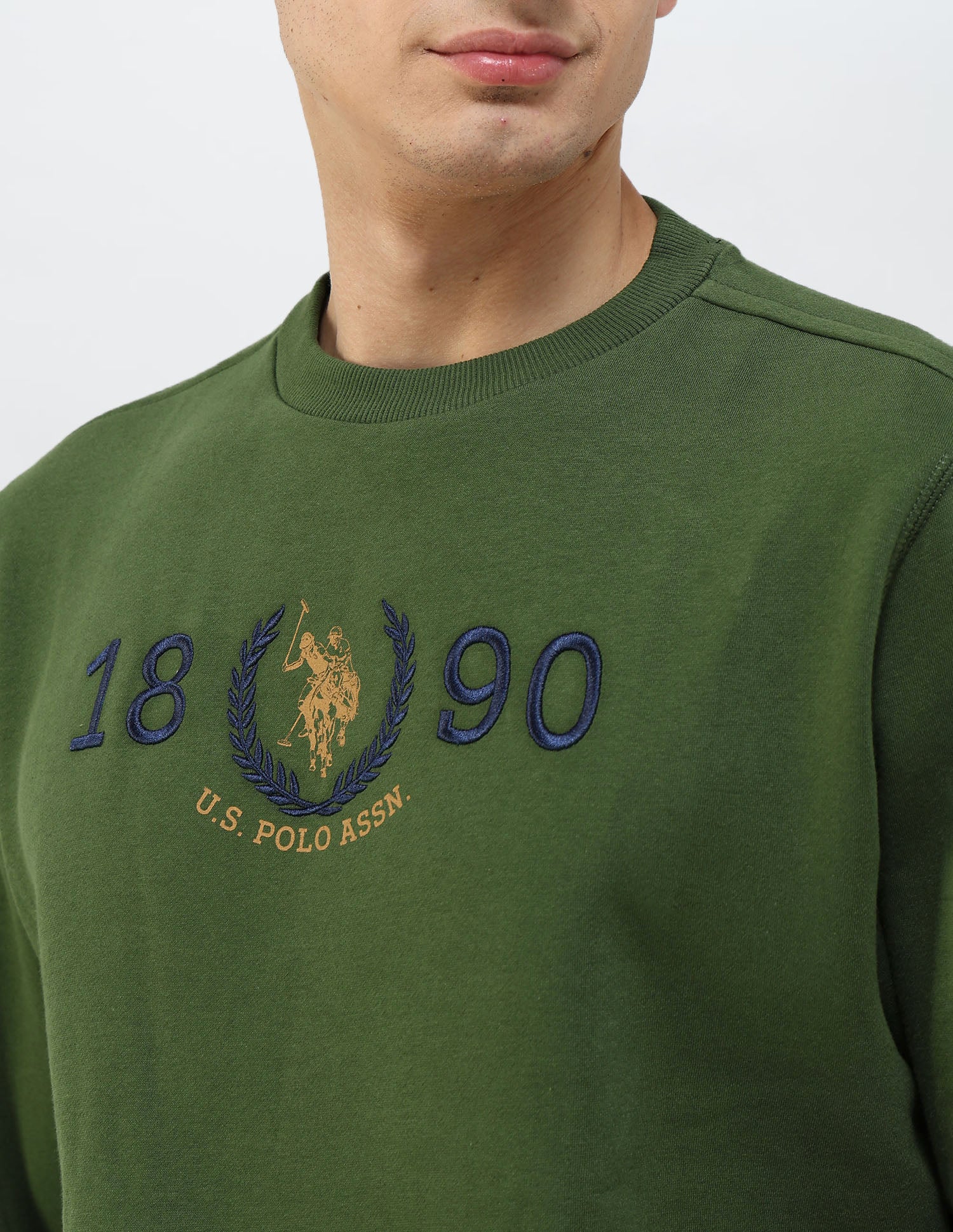 Brand Embroidered Regular Fit Sweatshirt Olive - U.S. POLO ASSN. | Large