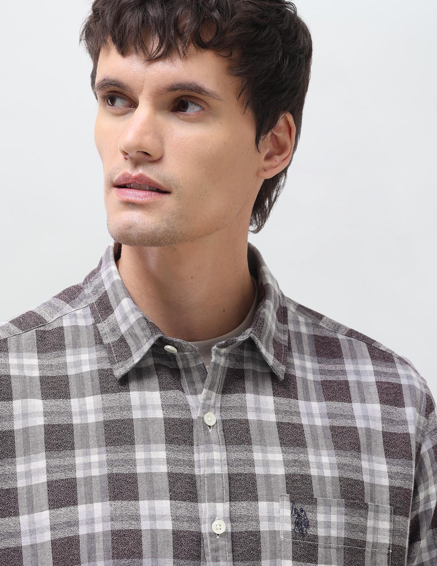 Tartan Checked Regular Fit Shirt Brown - U.S. Polo Assn. India | Large