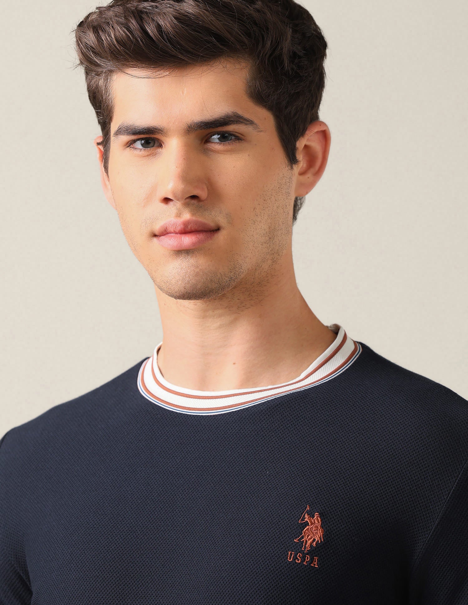 Solid Slim Fit T-Shirt Blue - U.S. Polo Assn. India | Large