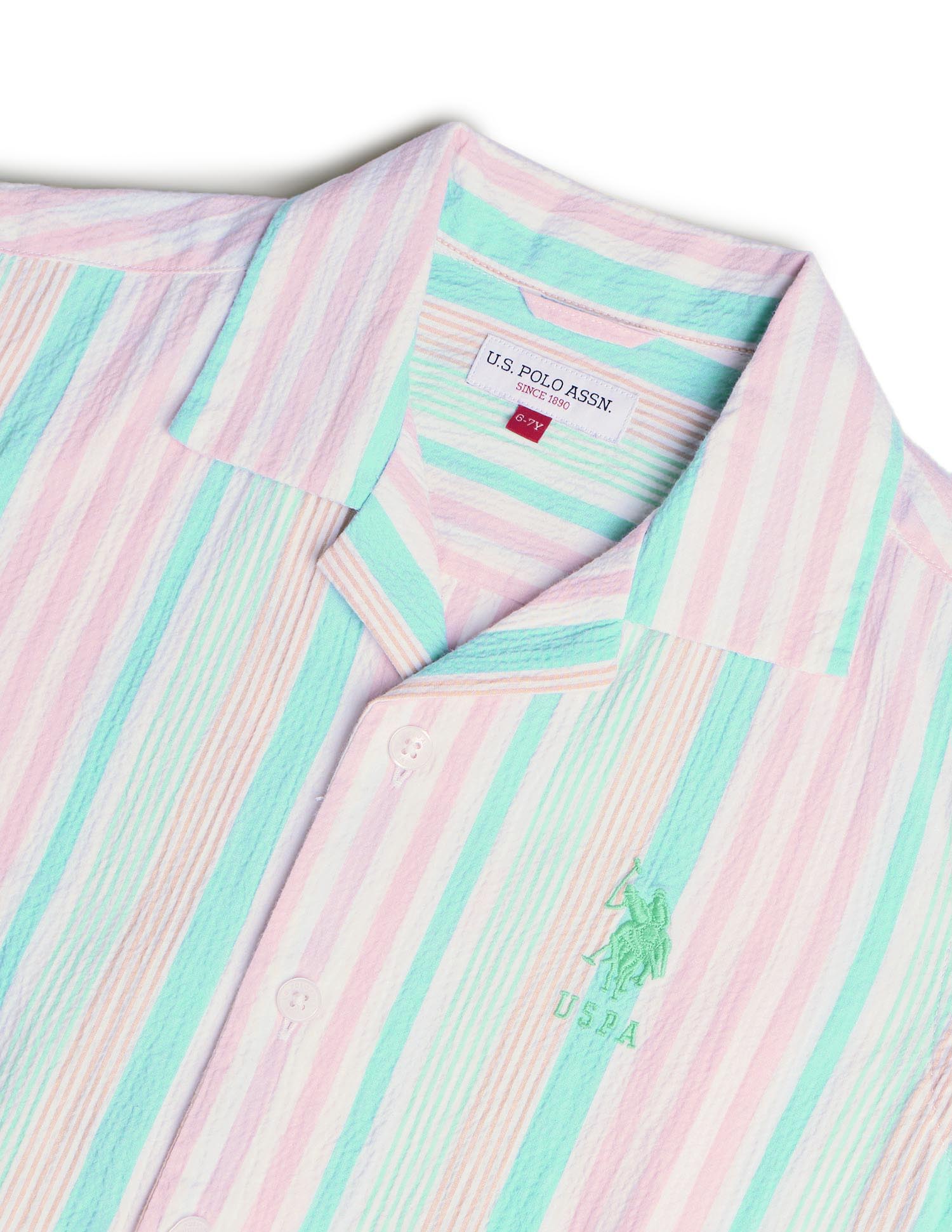 Boys Relaxed Fit Twill Shirt Pink - U.S. POLO ASSN. | Large