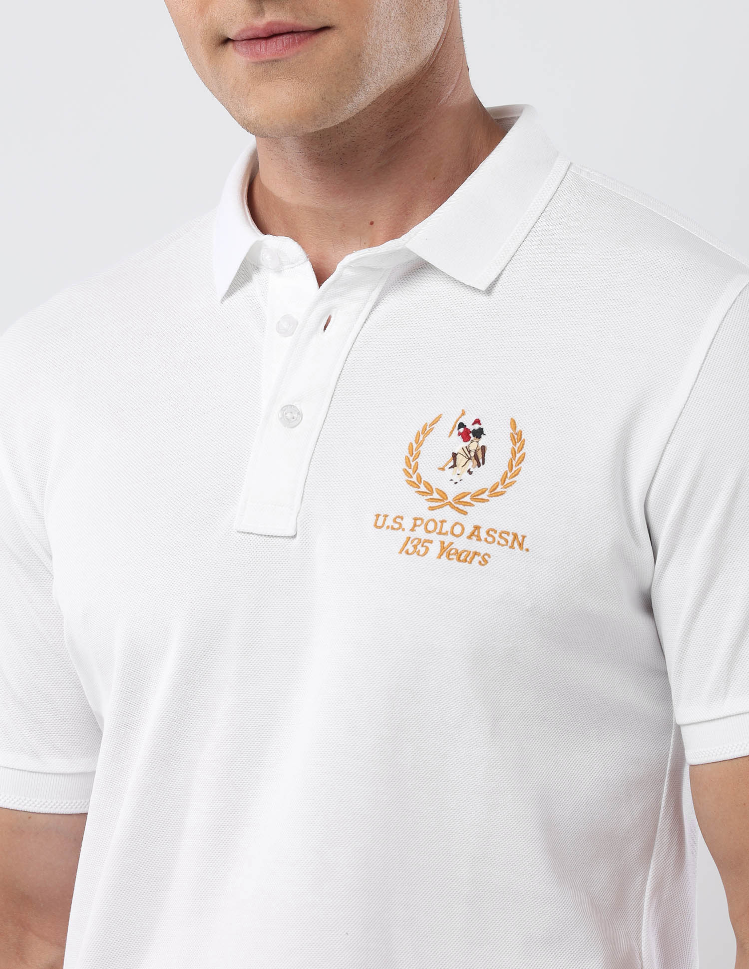 Pure Cotton 135 Anniversary Polo Shirt White - U.S. Polo Assn. India | Large
