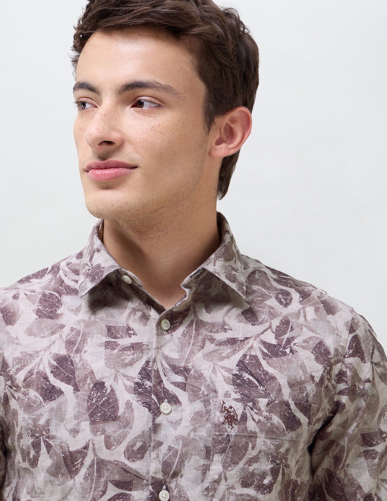 Tropical Printed Regular Fit Shirt Wine - U.S. Polo Assn. India | Large