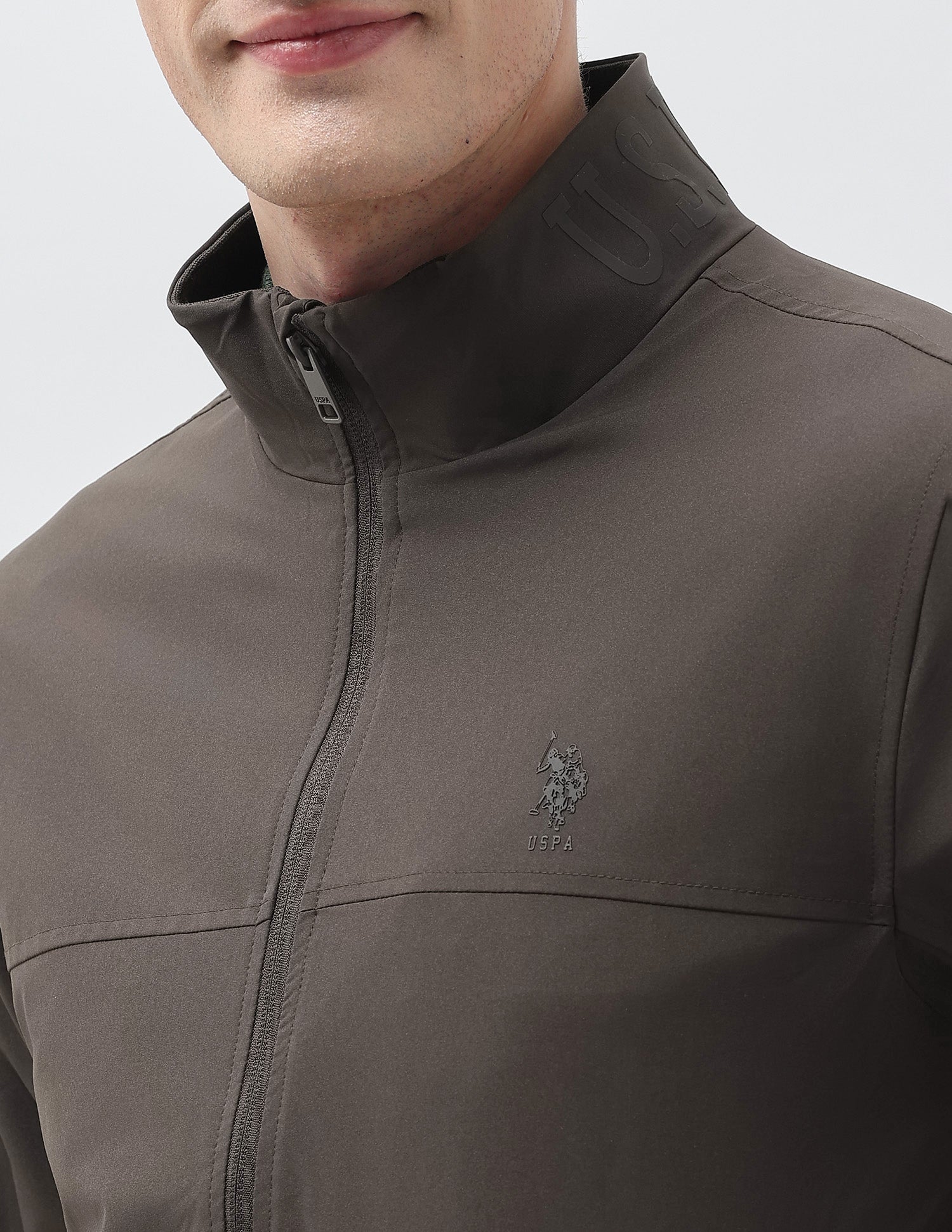 Regular Fit Solid Casual Jacket Choco - U.S. Polo Assn. India | Large