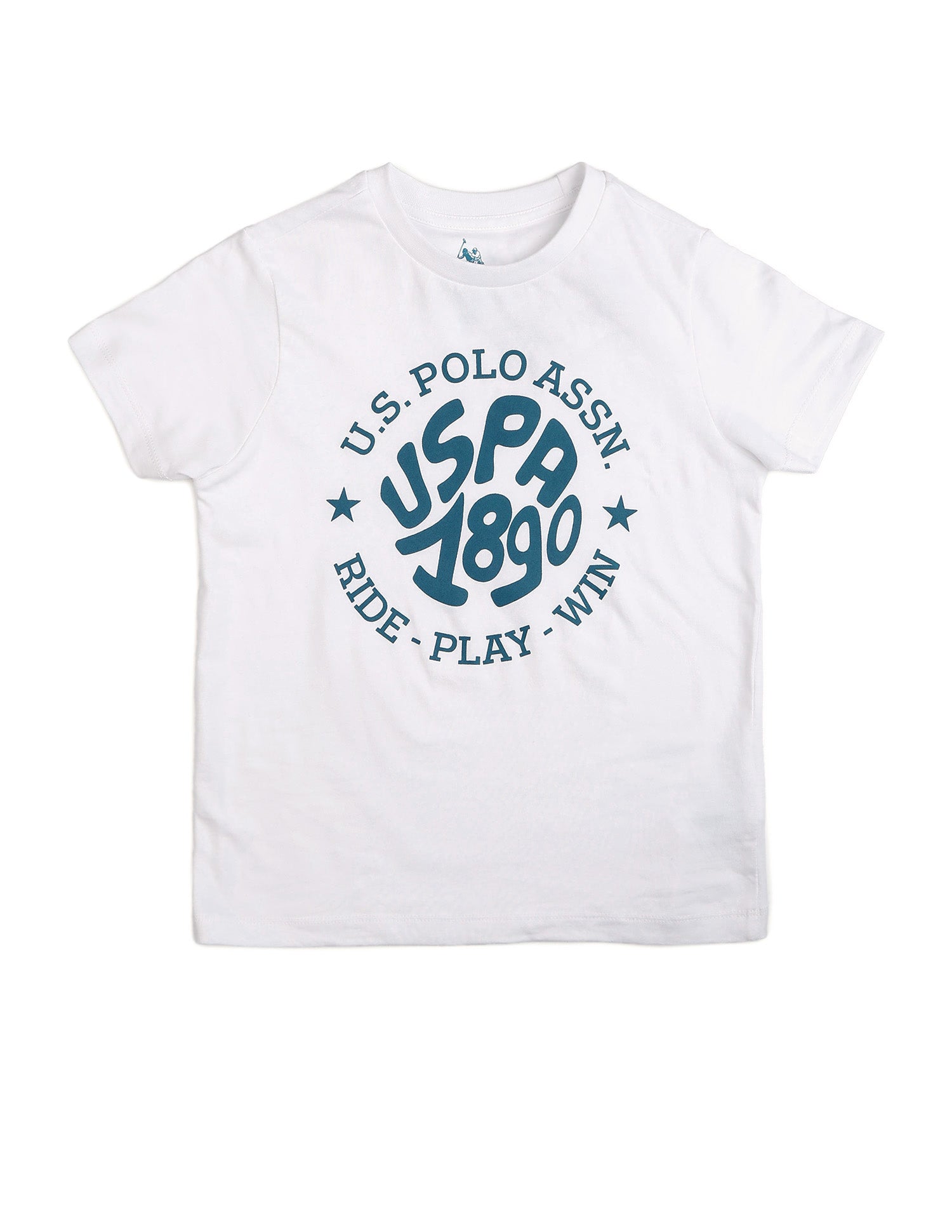 Boys Brand Printed Regular Fit T Shirt White - U.S. POLO ASSN. | Large