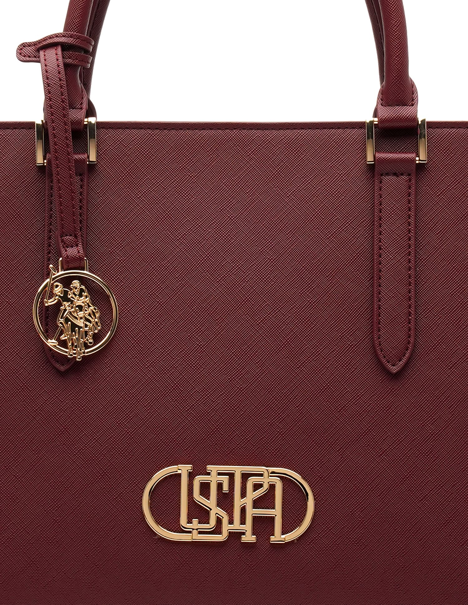 Lenda Monogram Hangbag Maroon - U.S. POLO ASSN. | Large