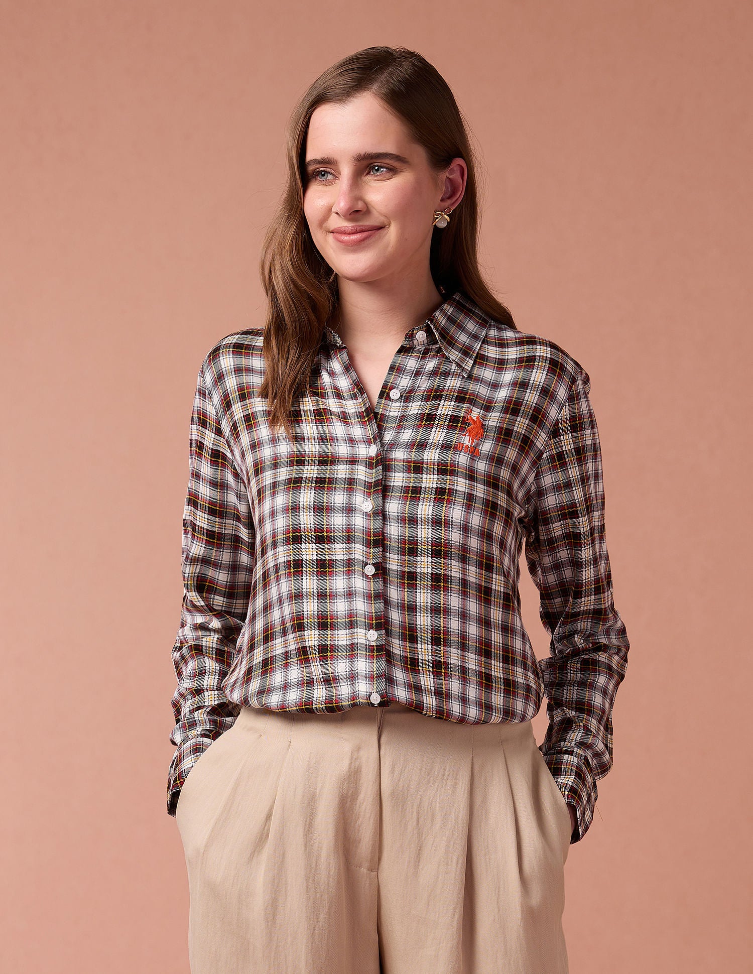 Tartan Check Pure Cotton Shirt Multicolour - U.S. Polo Assn. India | Large