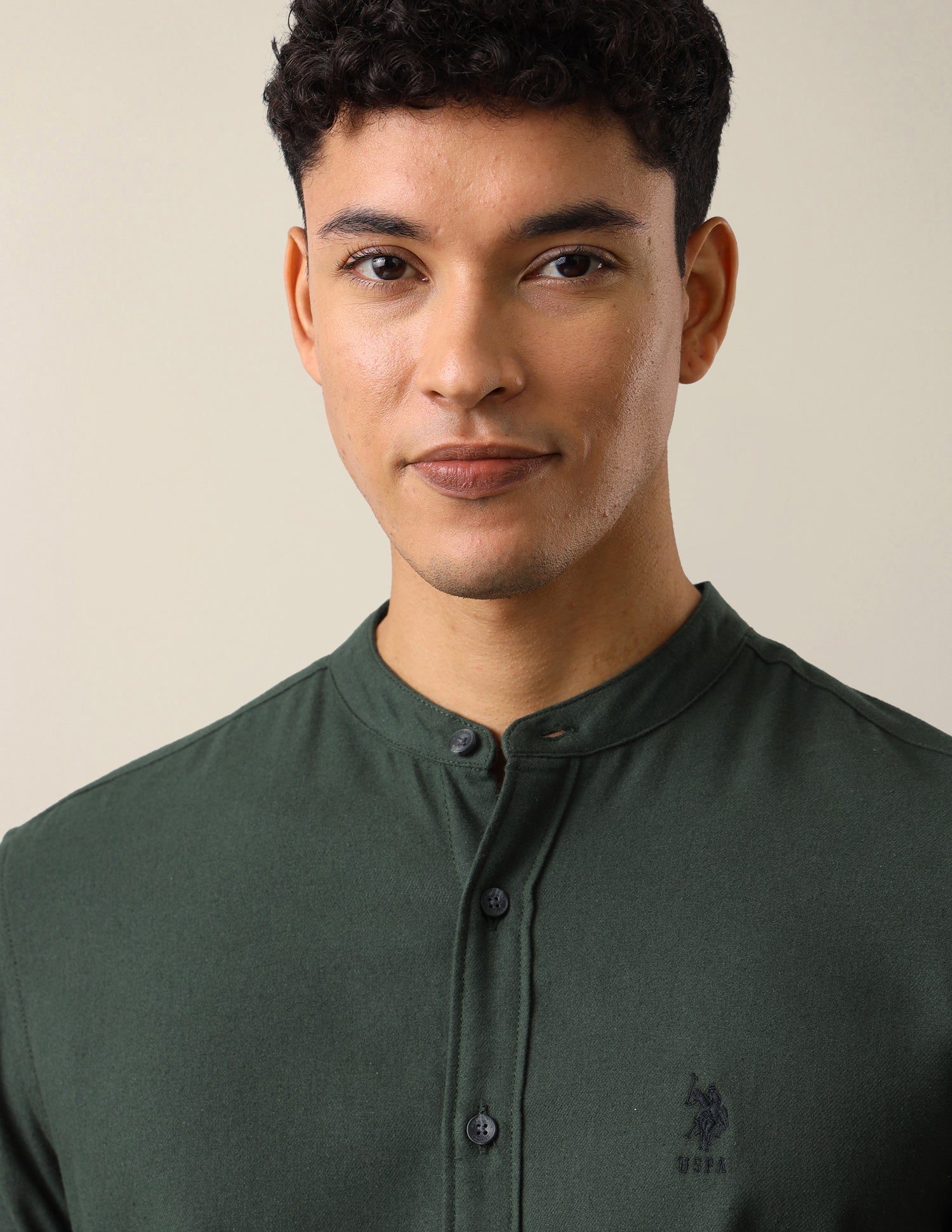 Twill Solid Shirt Green - U.S. Polo Assn. India | Large