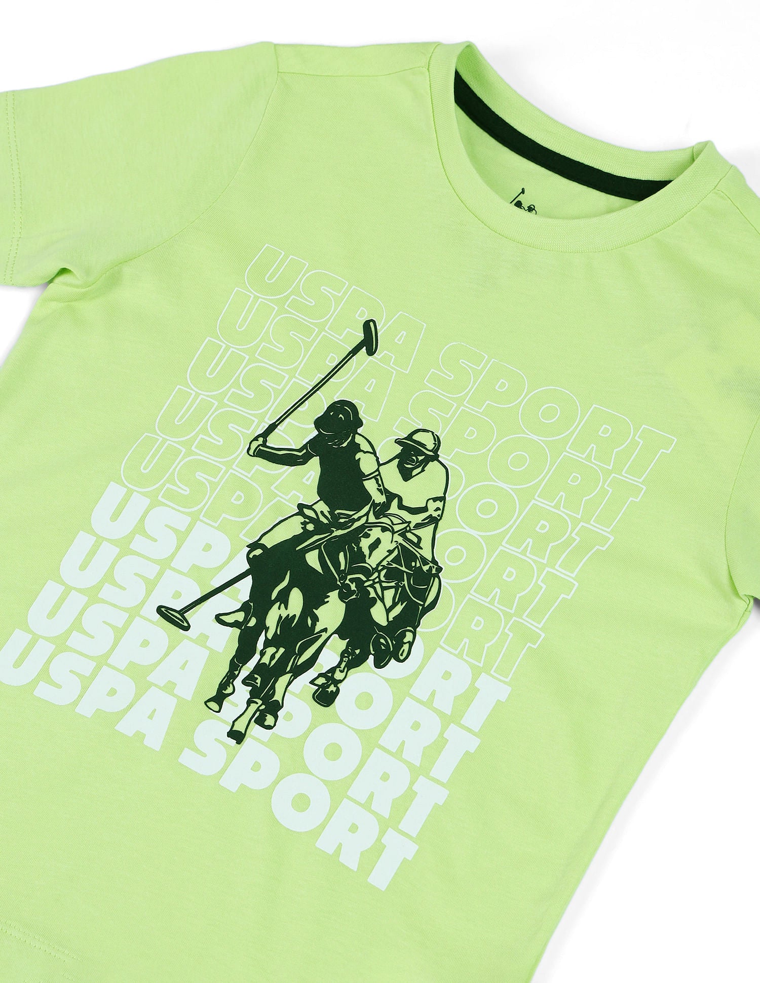 Boys Brand Print Regular Fit T-shirt Green - U.S. POLO ASSN. | Large
