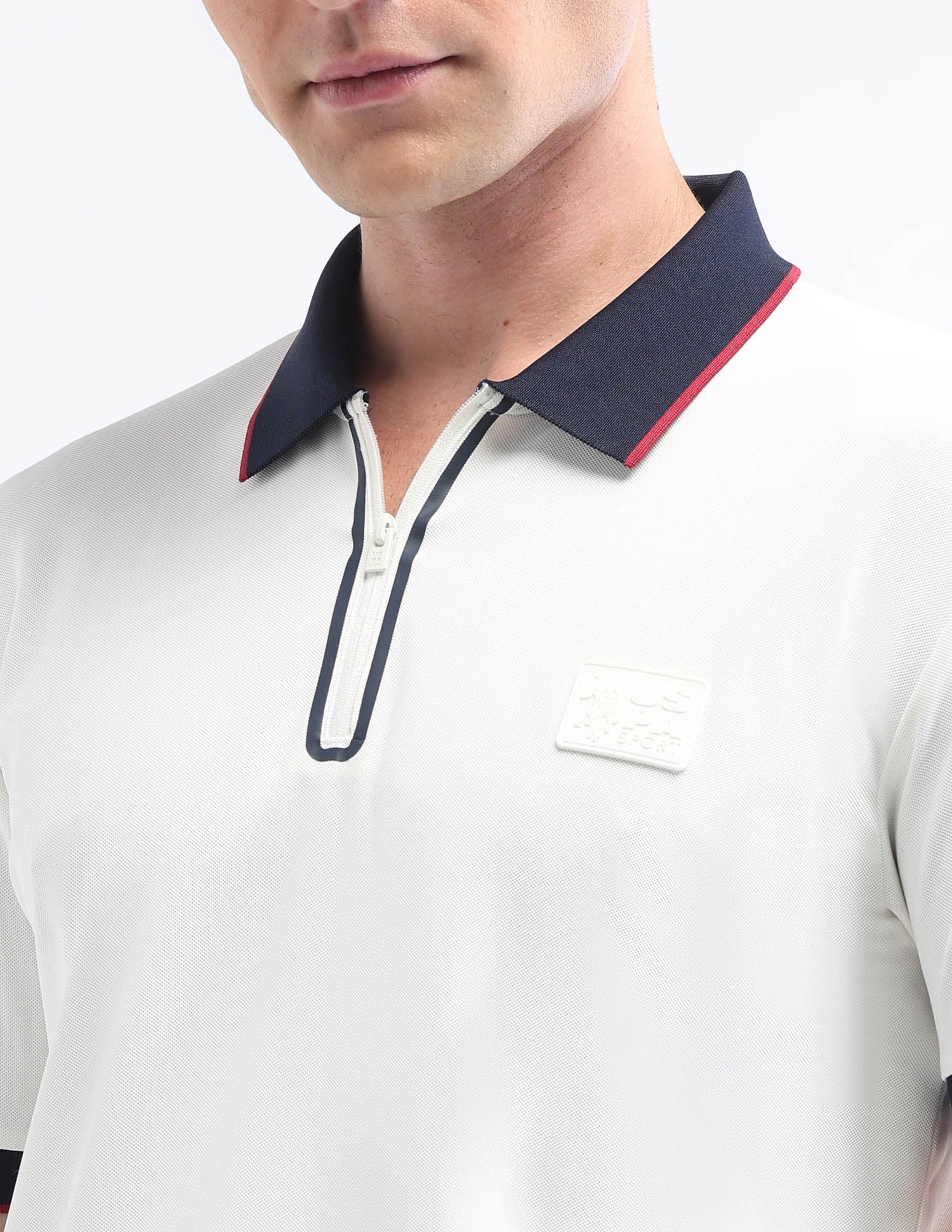 Solid Slim Fit Polo Shirt White - U.S. Polo Assn. India | Large