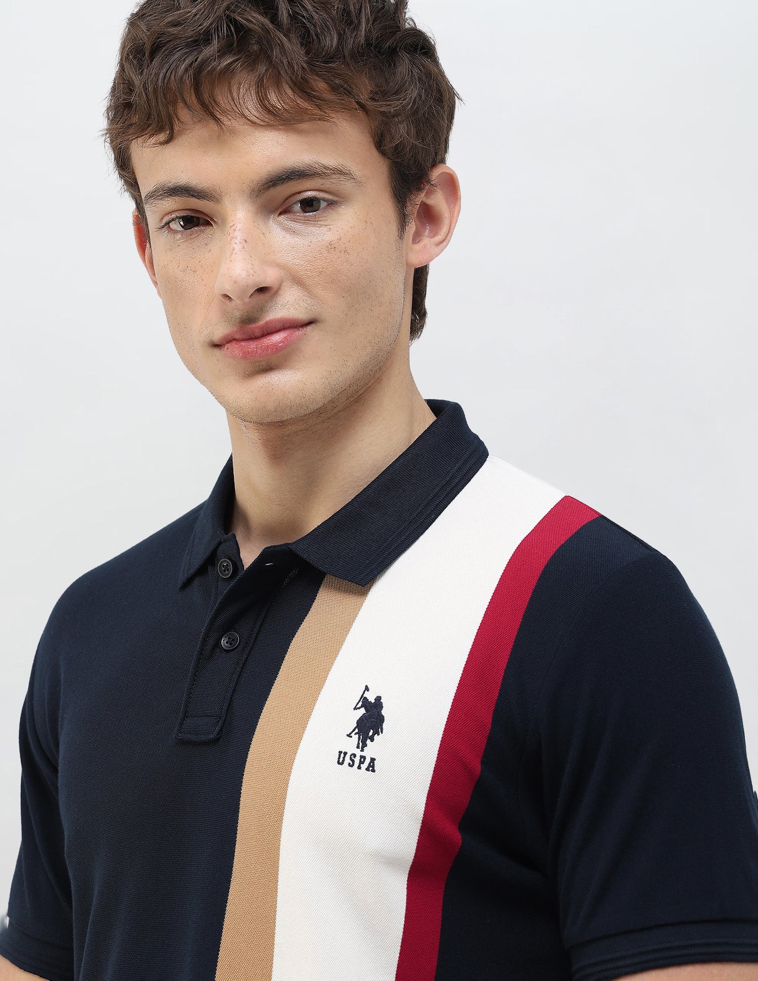 Colourblocked Slim Fit Polo Shirt Navy - U.S. Polo Assn. India | Large