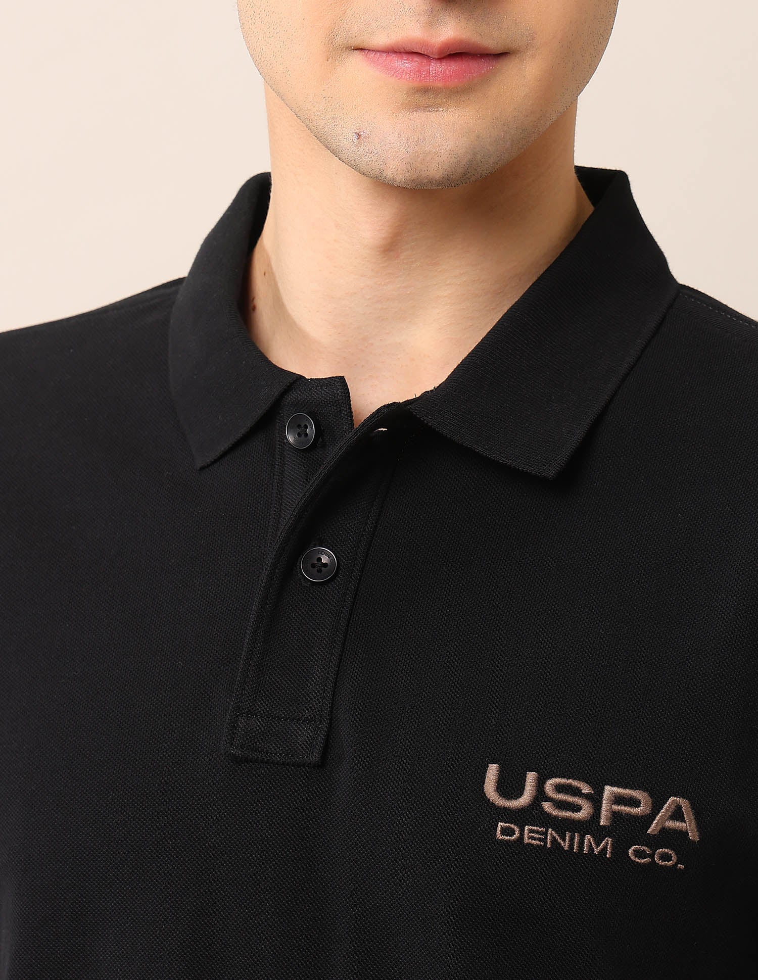 Brand Embroidered Muscle Fit Polo Shirt Black - U.S. Polo Assn. India | Large