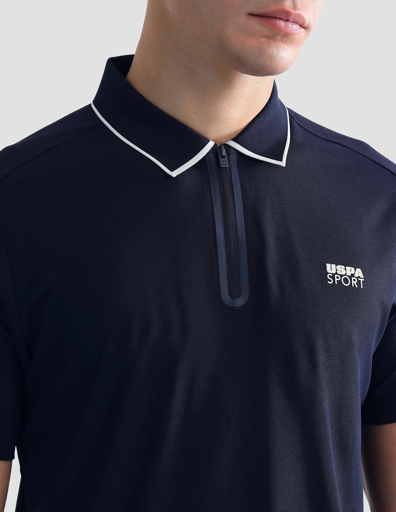 Solid Slim Fit Active Polo Shirt Navy - U.S. POLO ASSN. | Large