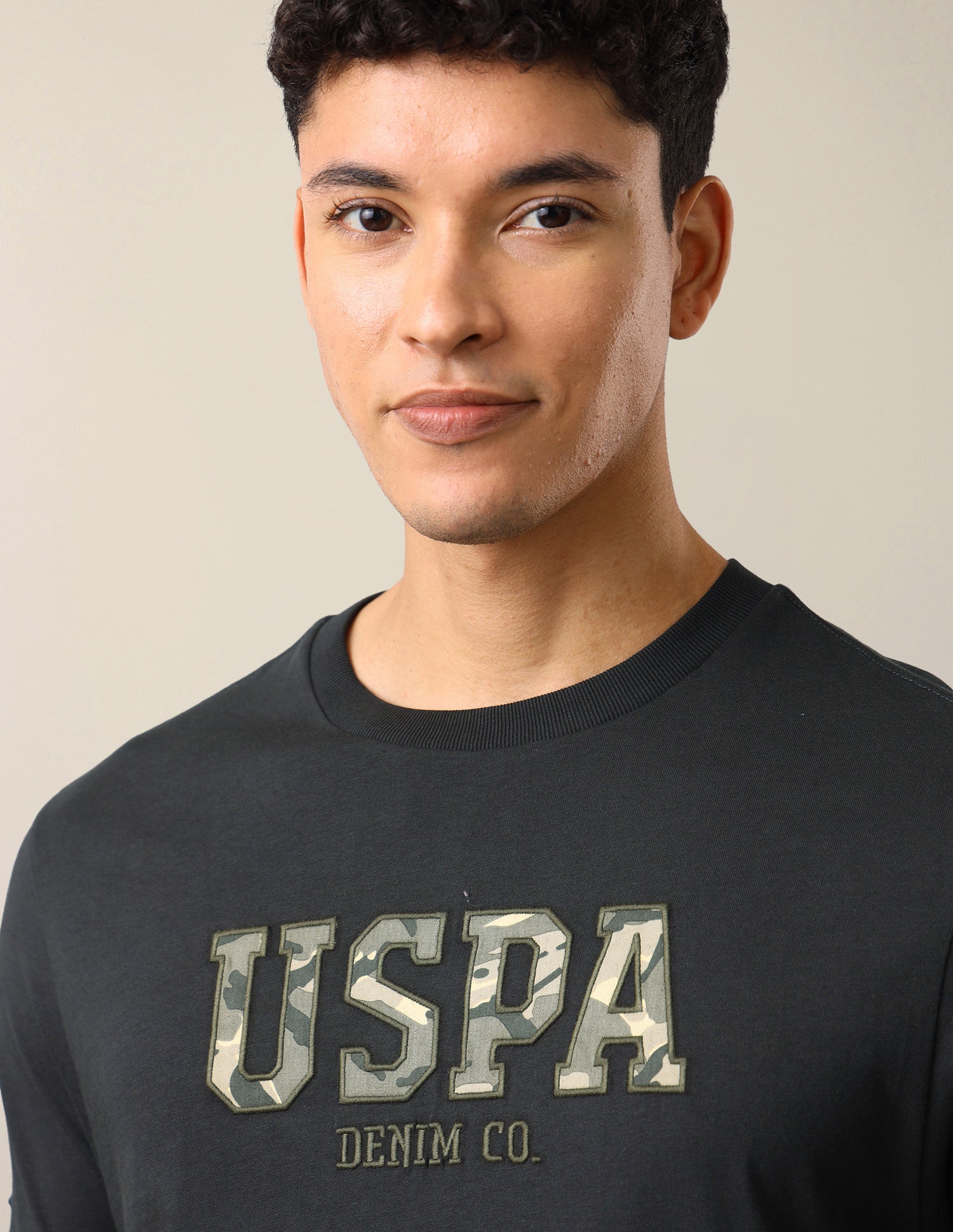 Brand Embroidered Slim Fit T-Shirt Dark Grey - U.S. Polo Assn. India | Large
