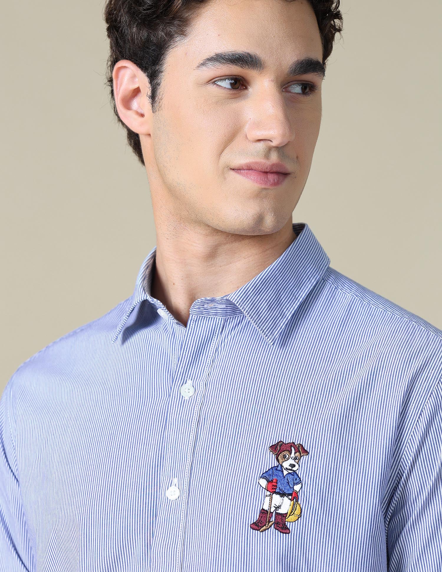 Vertical Striped Tailored Fit Shirt Blue - U.S. Polo Assn. India | Large