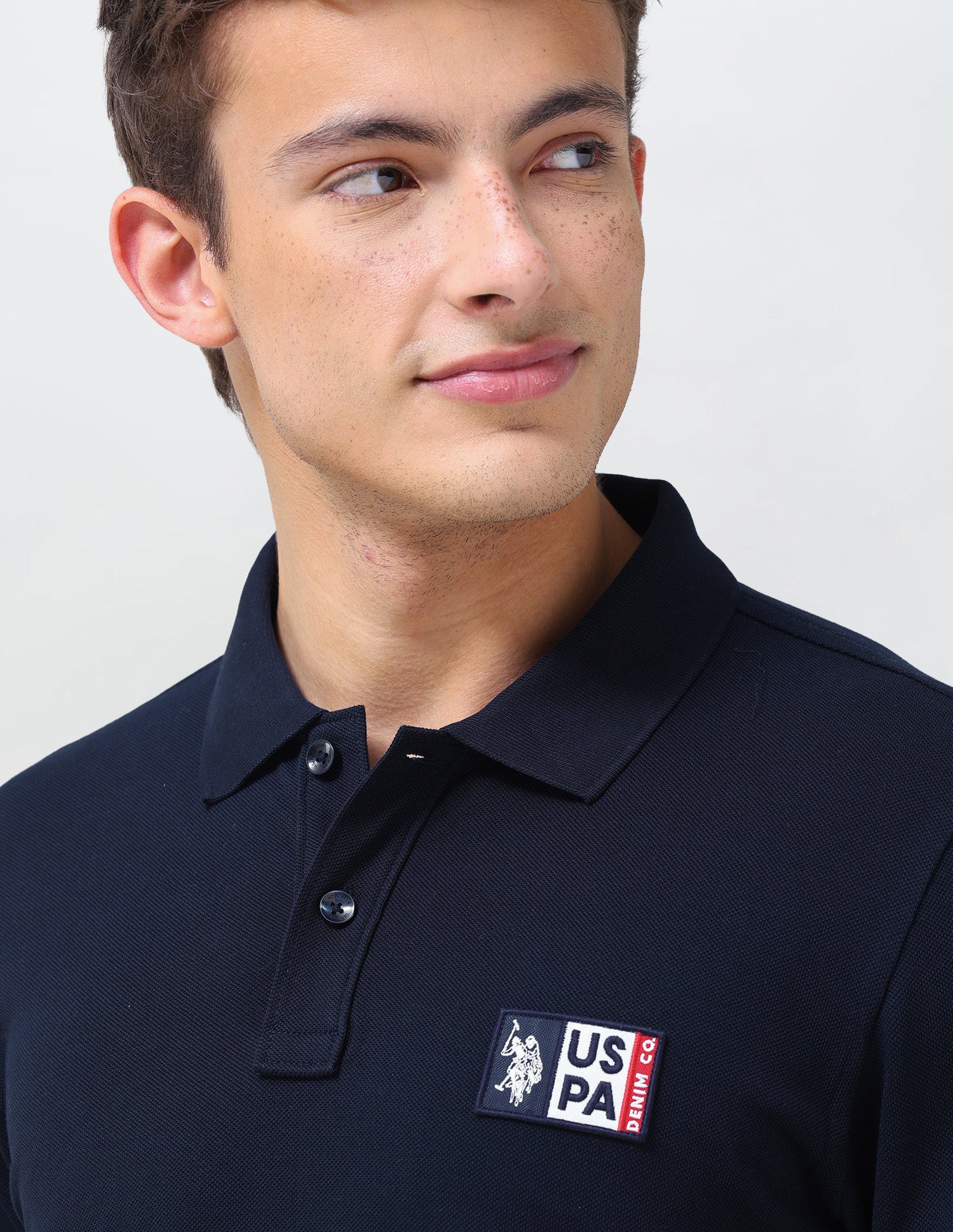 Solid Slim Fit Polo Shirt Navy - U.S. Polo Assn. India | Large