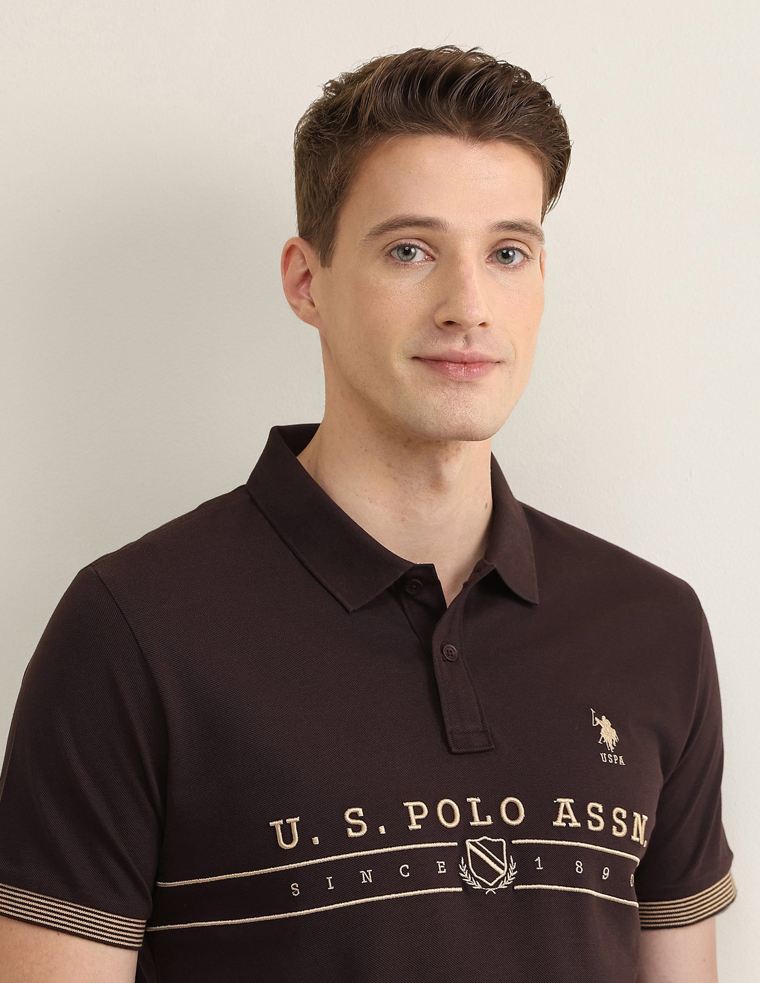 Brand Embroidered Sotogrande Polo Shirt Dark Brown - U.S. Polo Assn. India | Large