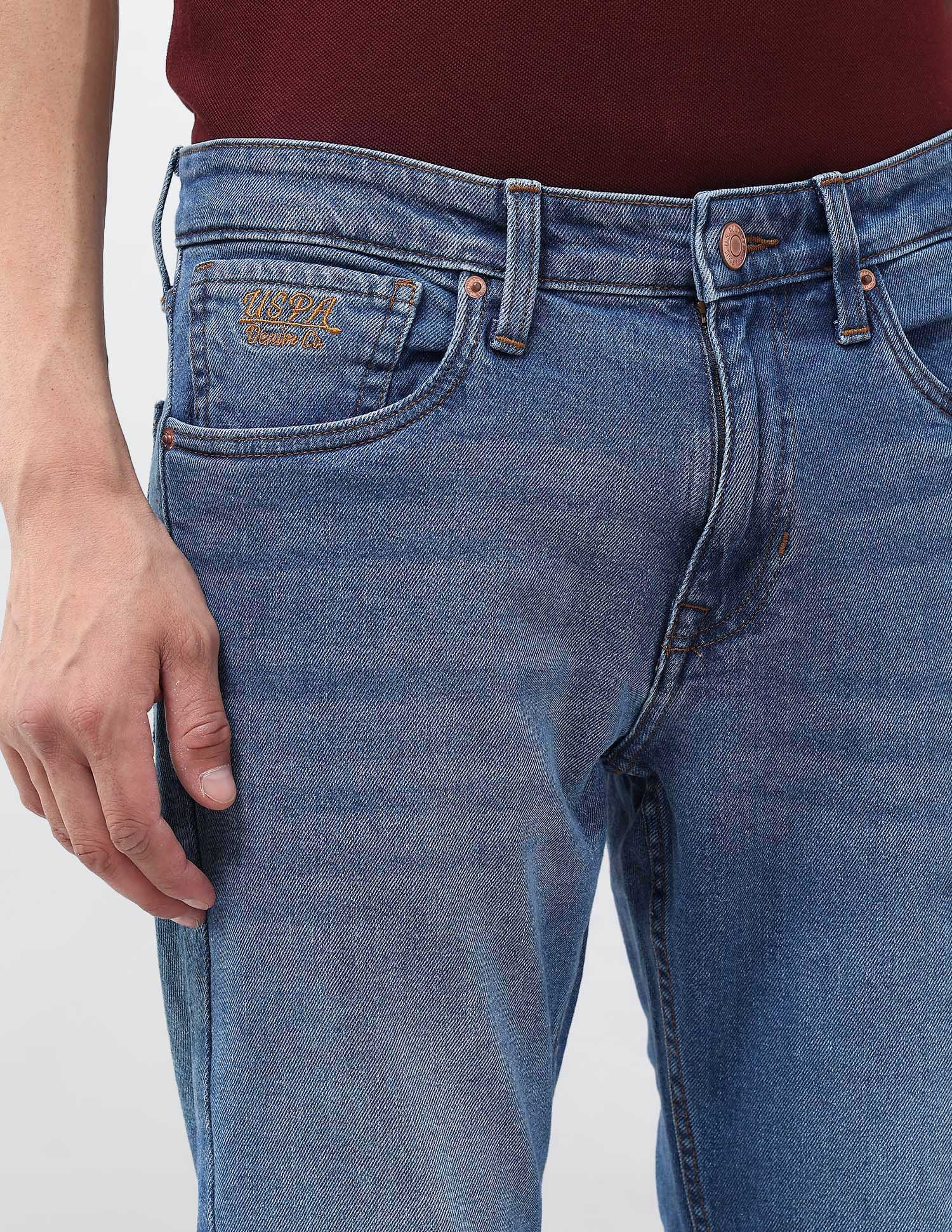 Brandon Slim Tapered Fit Blue Jeans Med Blue - U.S. POLO ASSN. | Large