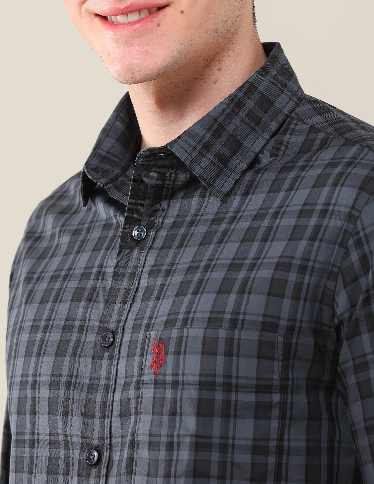 Tailored Fit Pure Cotton Shirt Teal - U.S. POLO ASSN. | Large