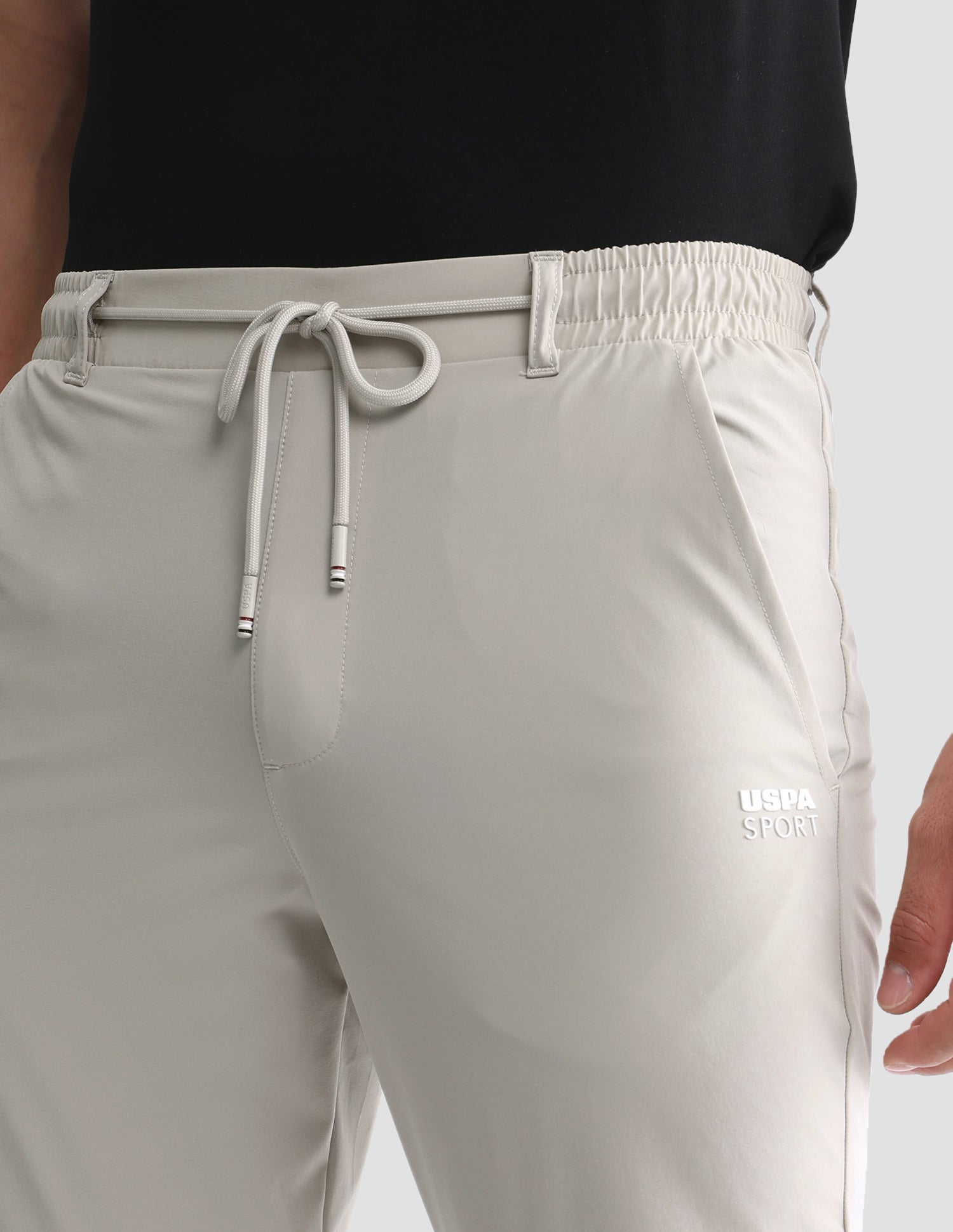 Mid Rise Regular Fit Active Track Pants Beige - U.S. Polo Assn. India | Large