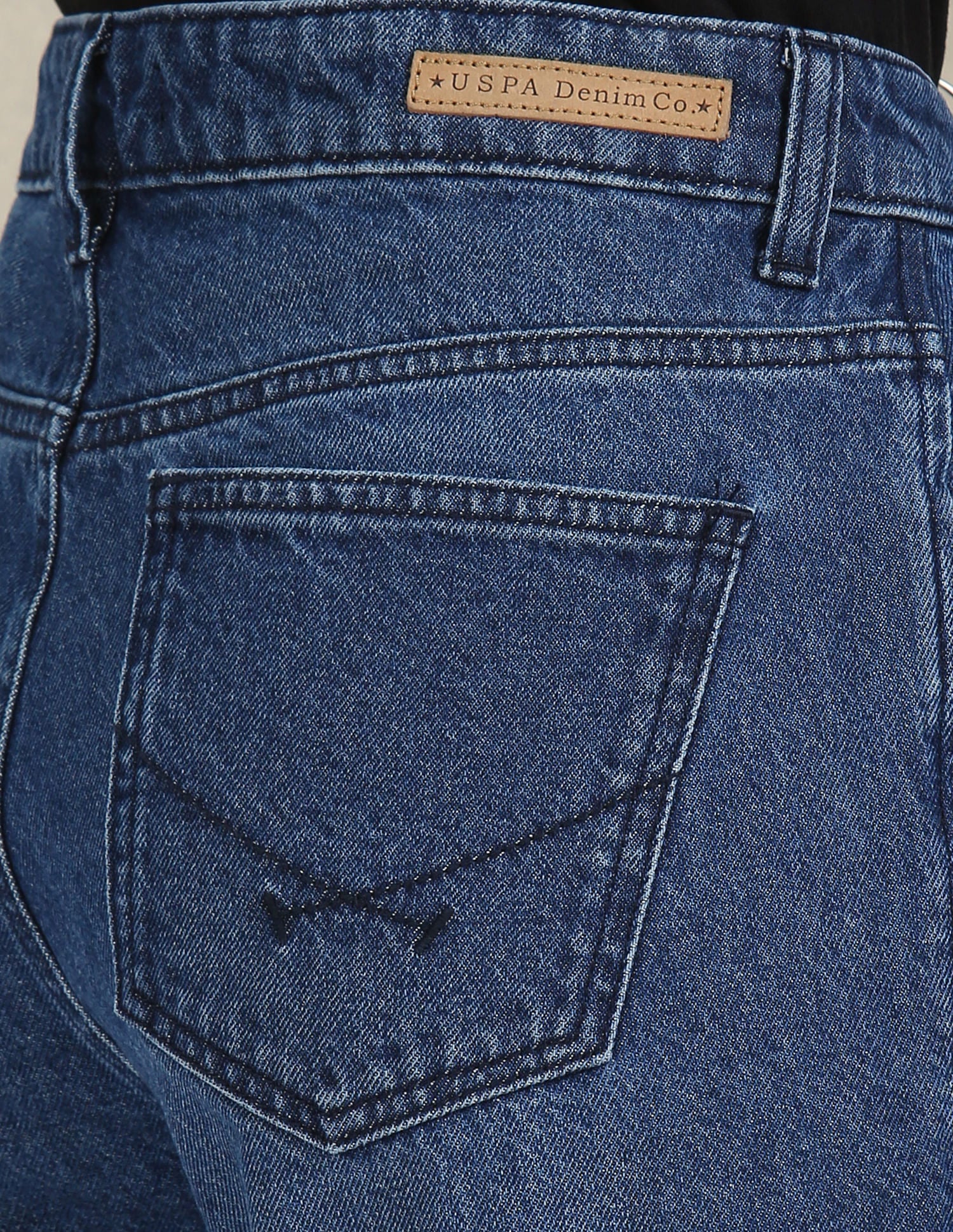 Straight Fit Mid Rise Jeans Dark Blue - U.S. Polo Assn. India | Large